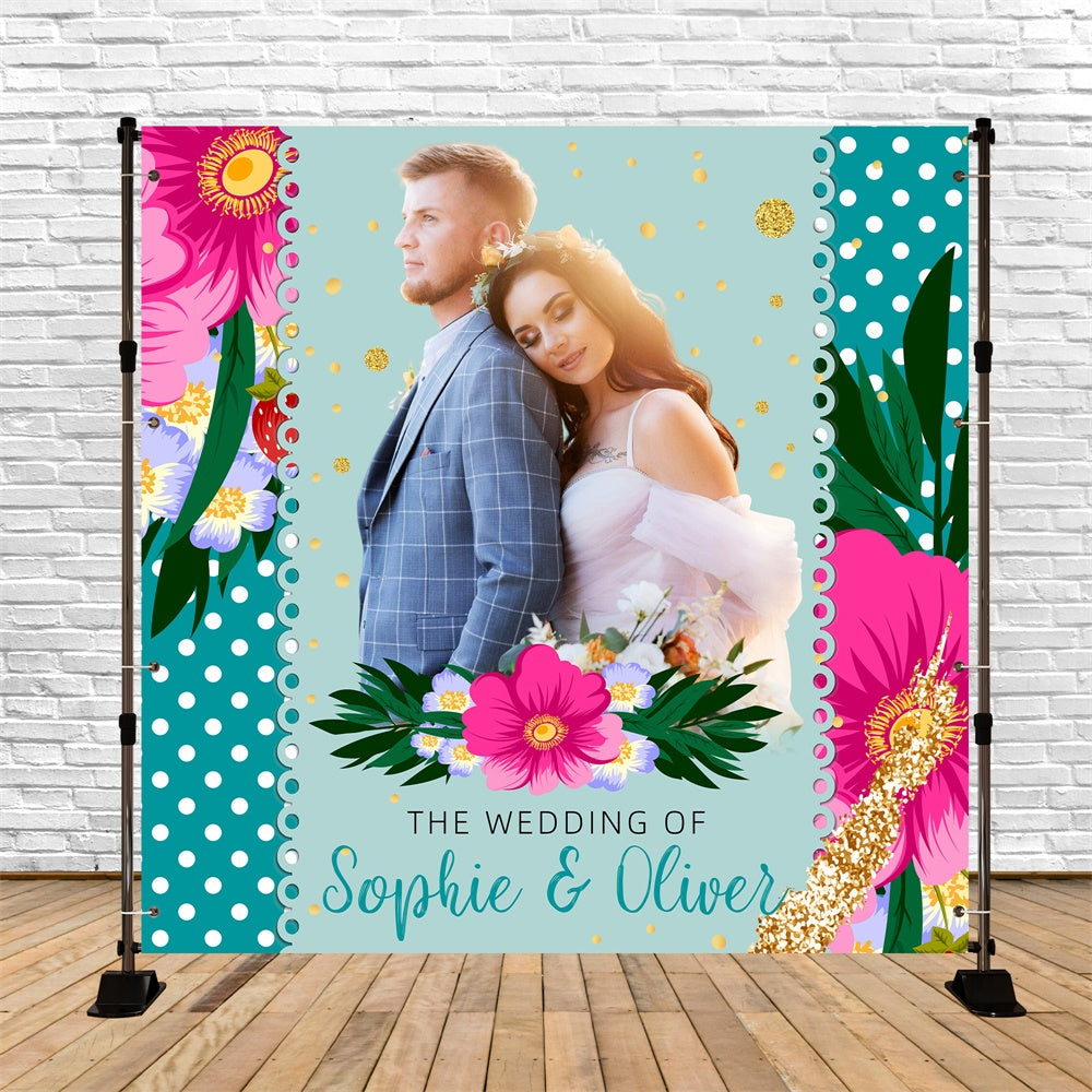 Custom Wedding Photo Backdrop Polka Dot Garden Bliss Backdrop UK LXX6-139