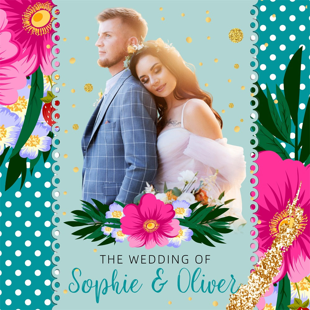 Custom Wedding Photo Backdrop Polka Dot Garden Bliss Backdrop UK LXX6-139