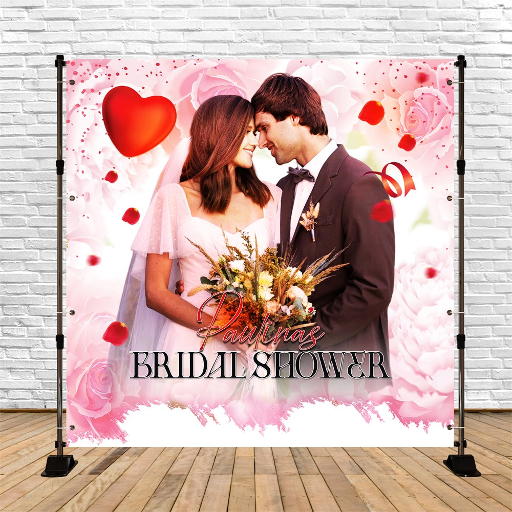 Bridal Shower Photo Backdrop Pink Rose Romance Custom Backdrop UK LXX6-141