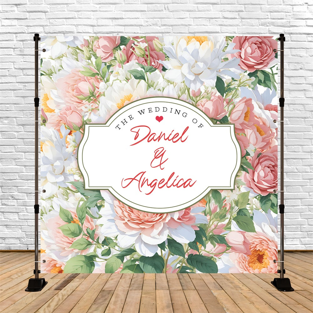 Personalized Backdrop For Wedding Lush Floral Harmony Backdrop UK LXX6-145