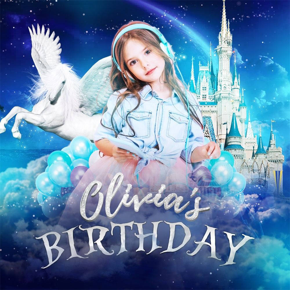 Castle Backdrop For Birthday Party Magical Castle Sky Backdrop UK LXX6-79