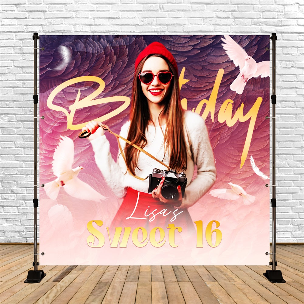 Customized Birthday Backdrop Dove Dreams Sweet 16 Backdrop UK LXX6-94