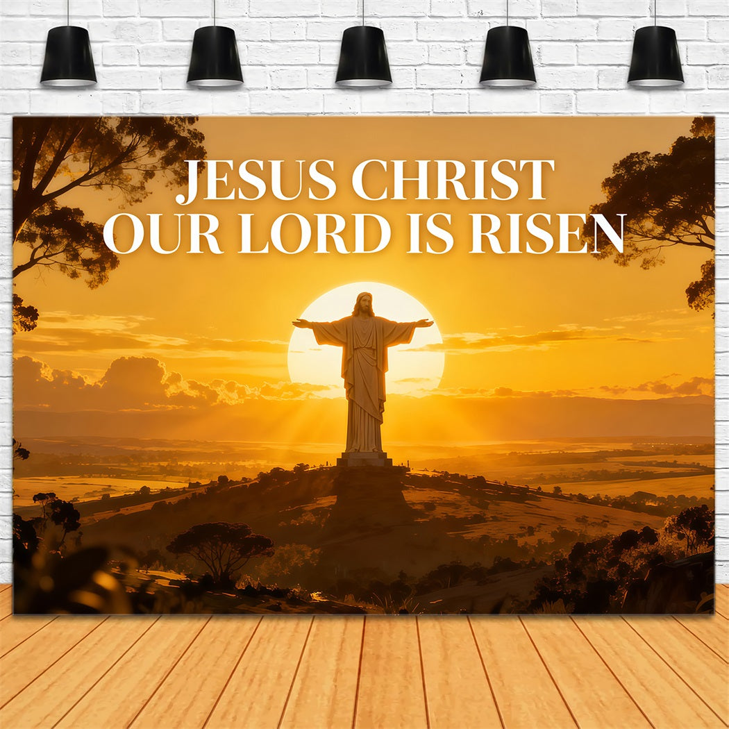 He Is Risen Backdrop Sunrise Cross Prayer Worship Easter Backdrops For Photography UK LXX61-130
