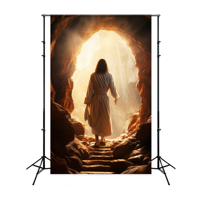 Christian Easter Photo Backdrop He Is Risen Radiant Cave Easter Photoshoot Backdrop UK LXX61-136
