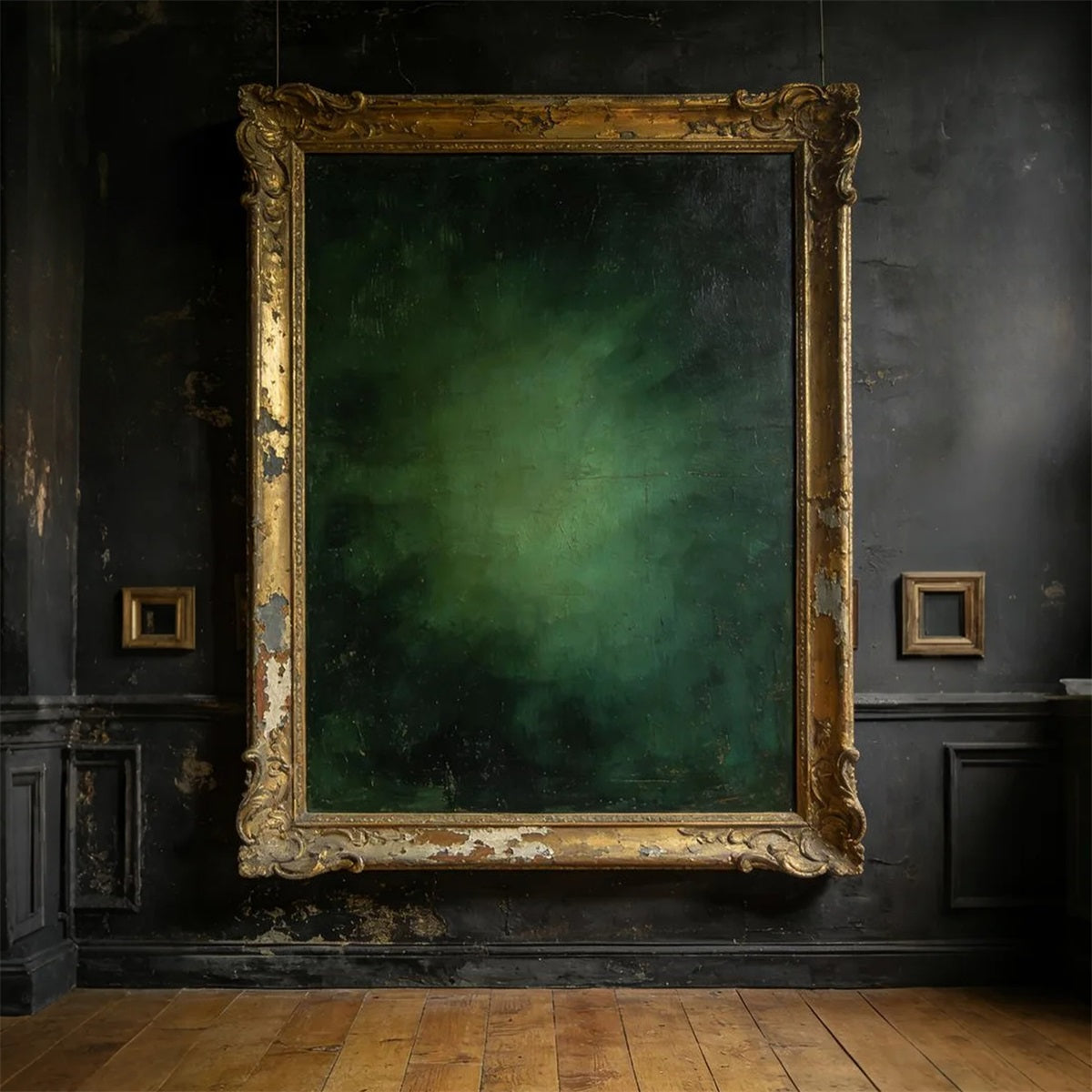 Portrait Studio Backdrop Antique Gilded Frame Wall Green Photo Backdrop UK LXX61-15