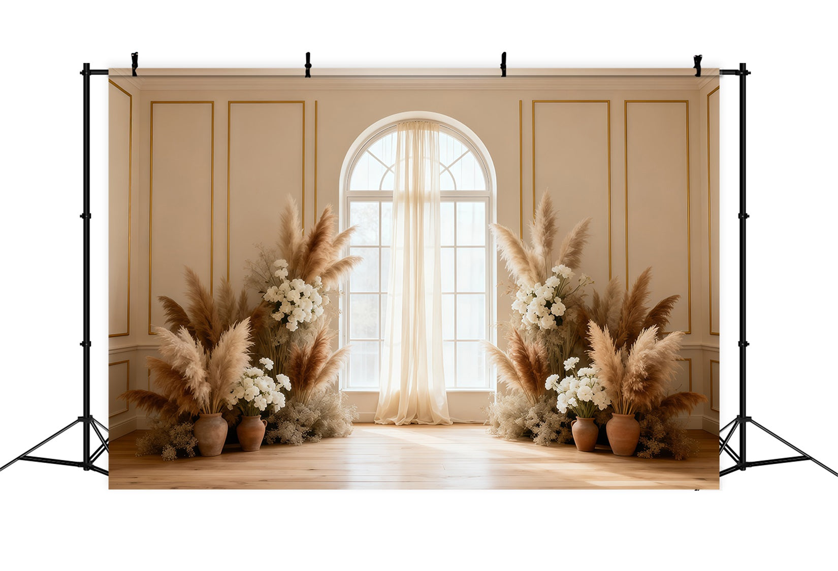 Pampas Grass Backdrop Minimal Pampas Window Elegance Spring Backdrops For Photography UK LXX61-156