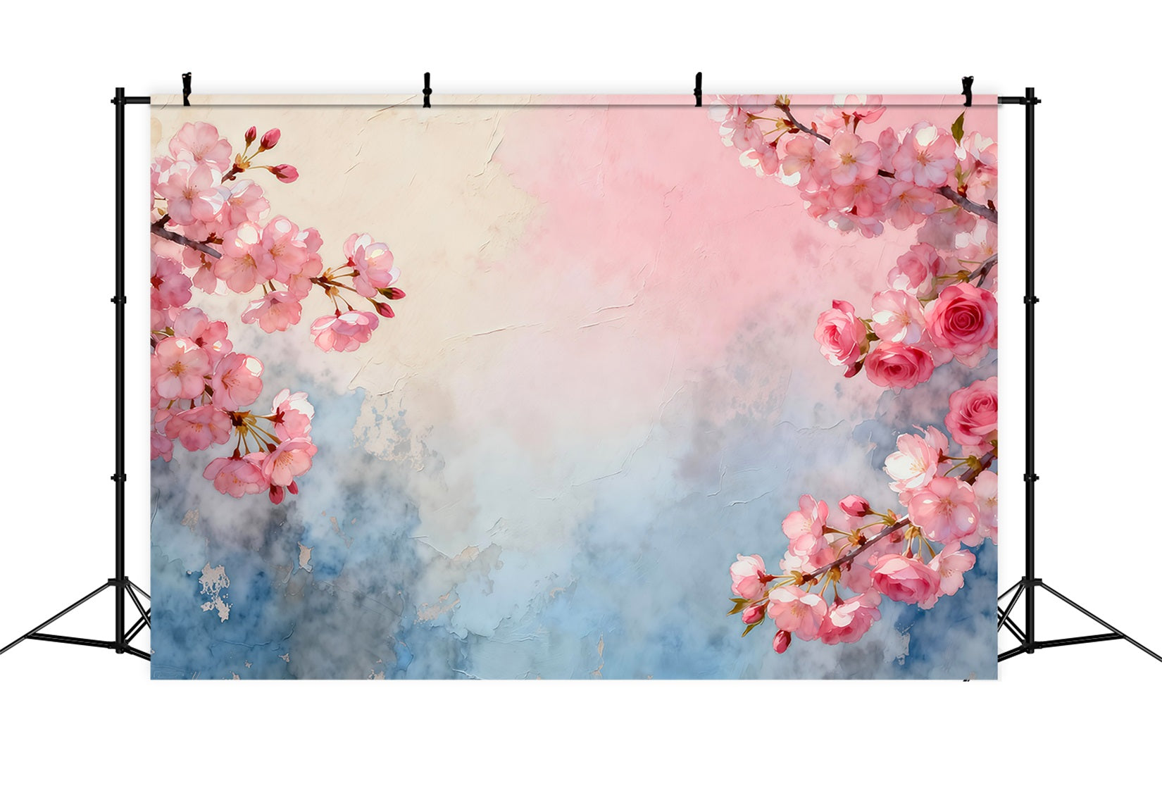 Cherry Blossom Backdrops Watercolor Pink Flower Art Backdrop Floral UK LXX61-201