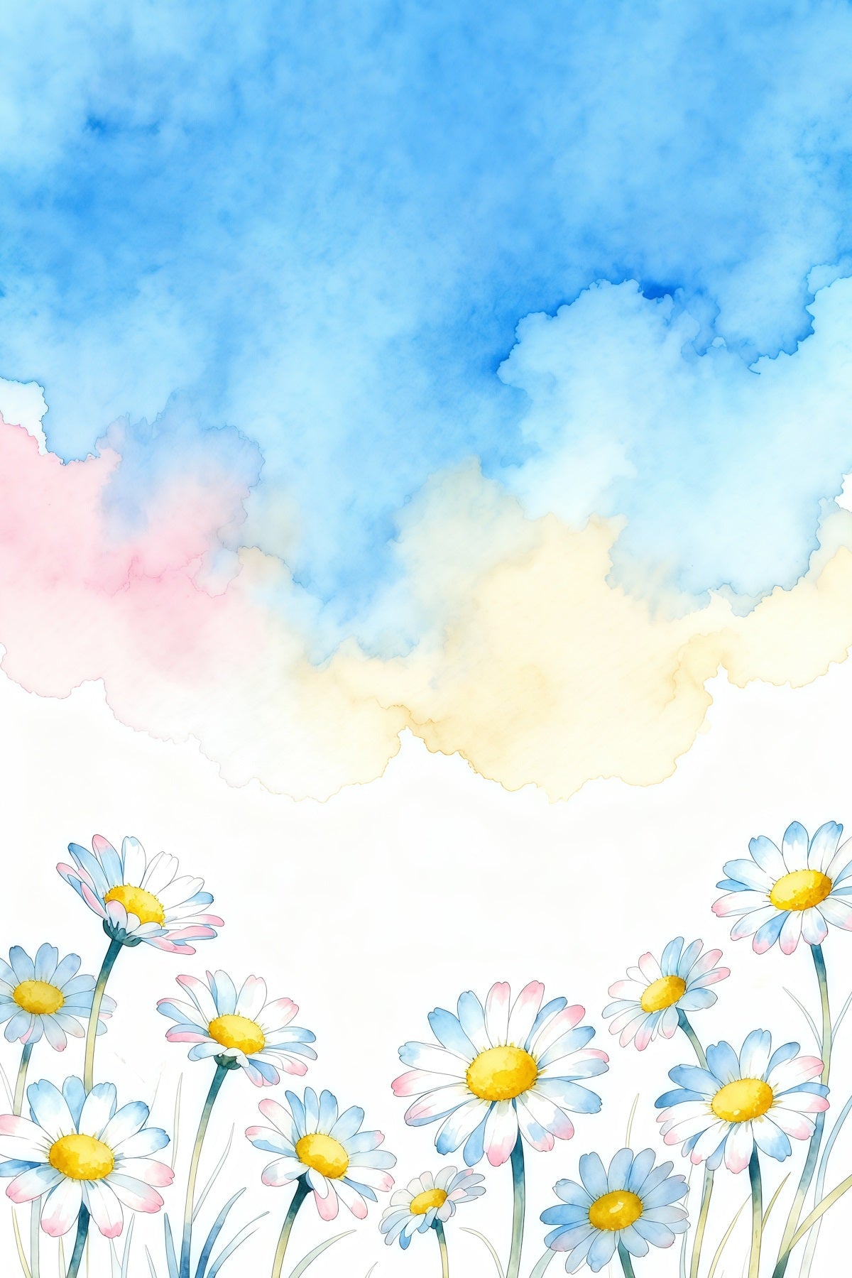 Daisy Photo Backdrop Pastel Cloud Art Flower Floral Photography Backdrops UK LXX61-208