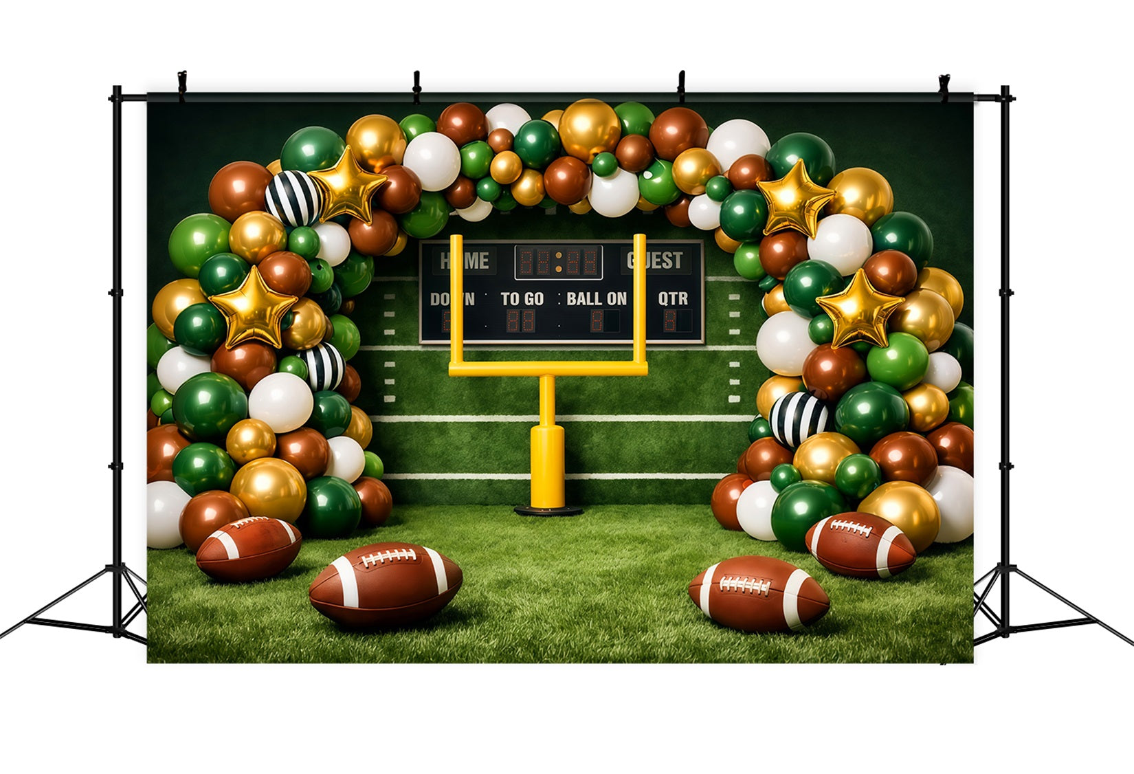 Football Backdrop Scoreboard Balloon Arch Celebration Sports Photo Backdrop UK LXX61-223