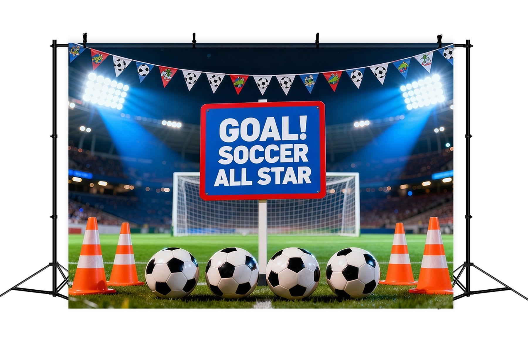Soccer Stadium Backdrop Goal Celebration Training Field Sports Theme Backdrop UK LXX61-224