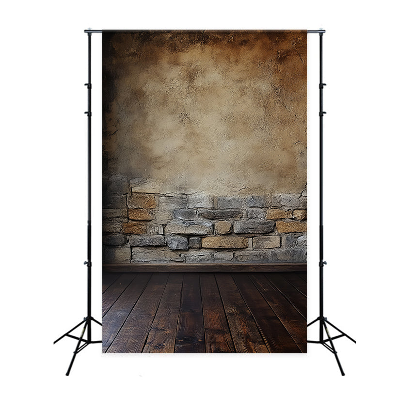 Portrait Photography Backdrops Vintage Stone Brick Wall Concrete Photo Backdrop UK LXX61-28