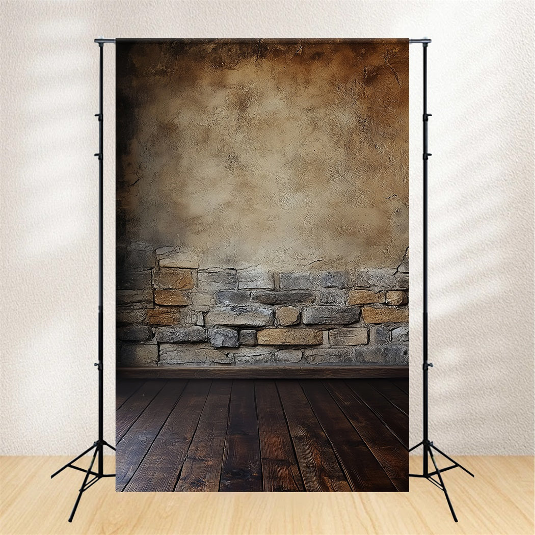 Portrait Photography Backdrops Vintage Stone Brick Wall Concrete Photo Backdrop UK LXX61-28