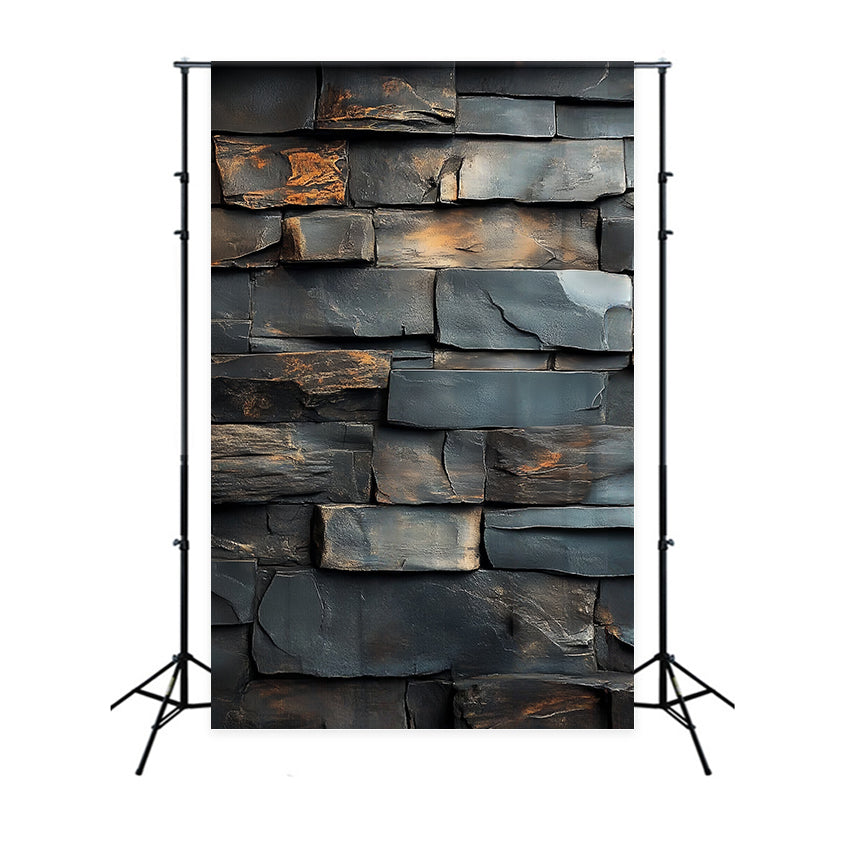 Portrait Studio Backdrop Charcoal Slate Stone Texture Brick Wall Backdrop UK LXX61-29