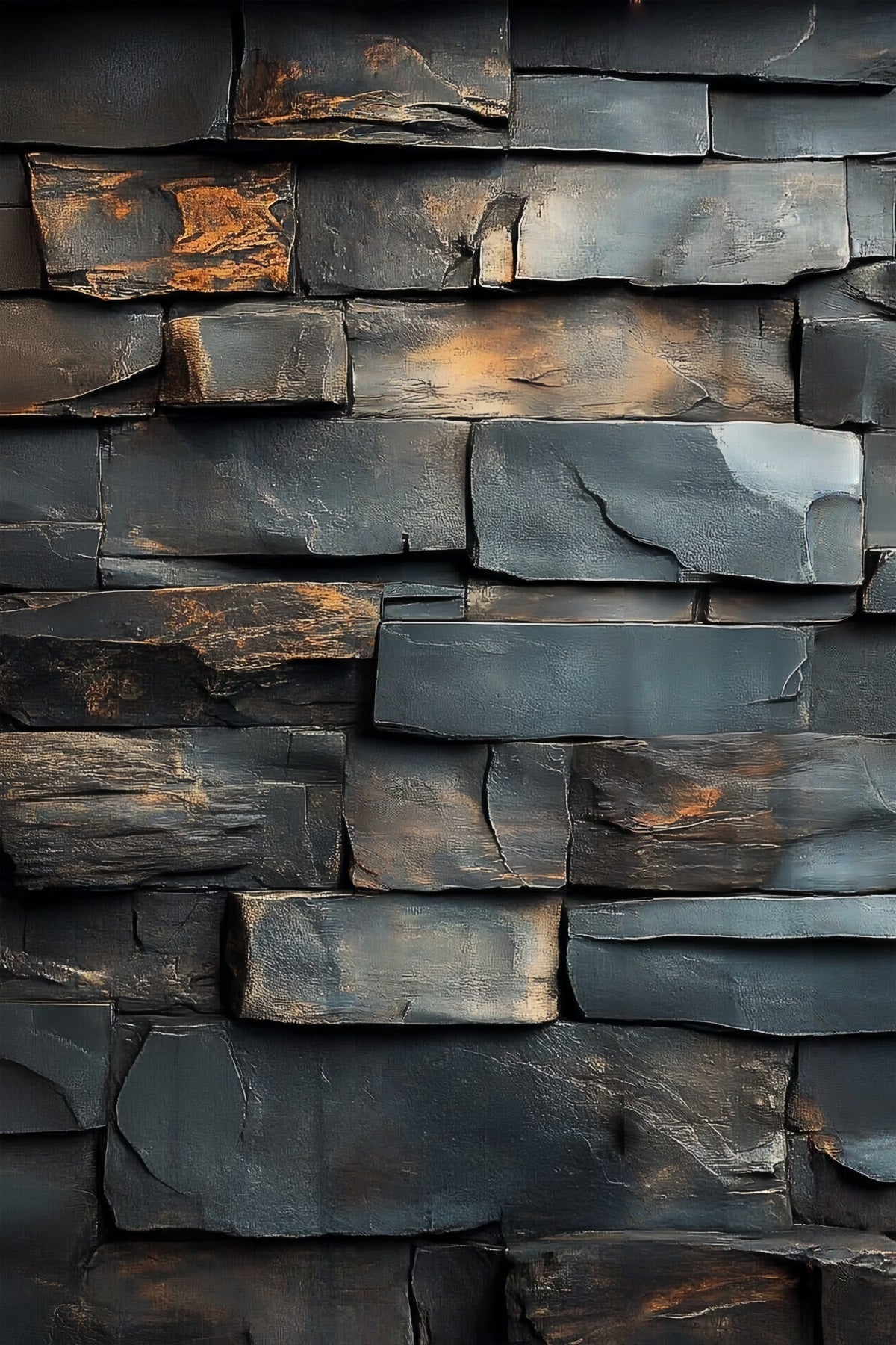 Portrait Studio Backdrop Charcoal Slate Stone Texture Brick Wall Backdrop UK LXX61-29