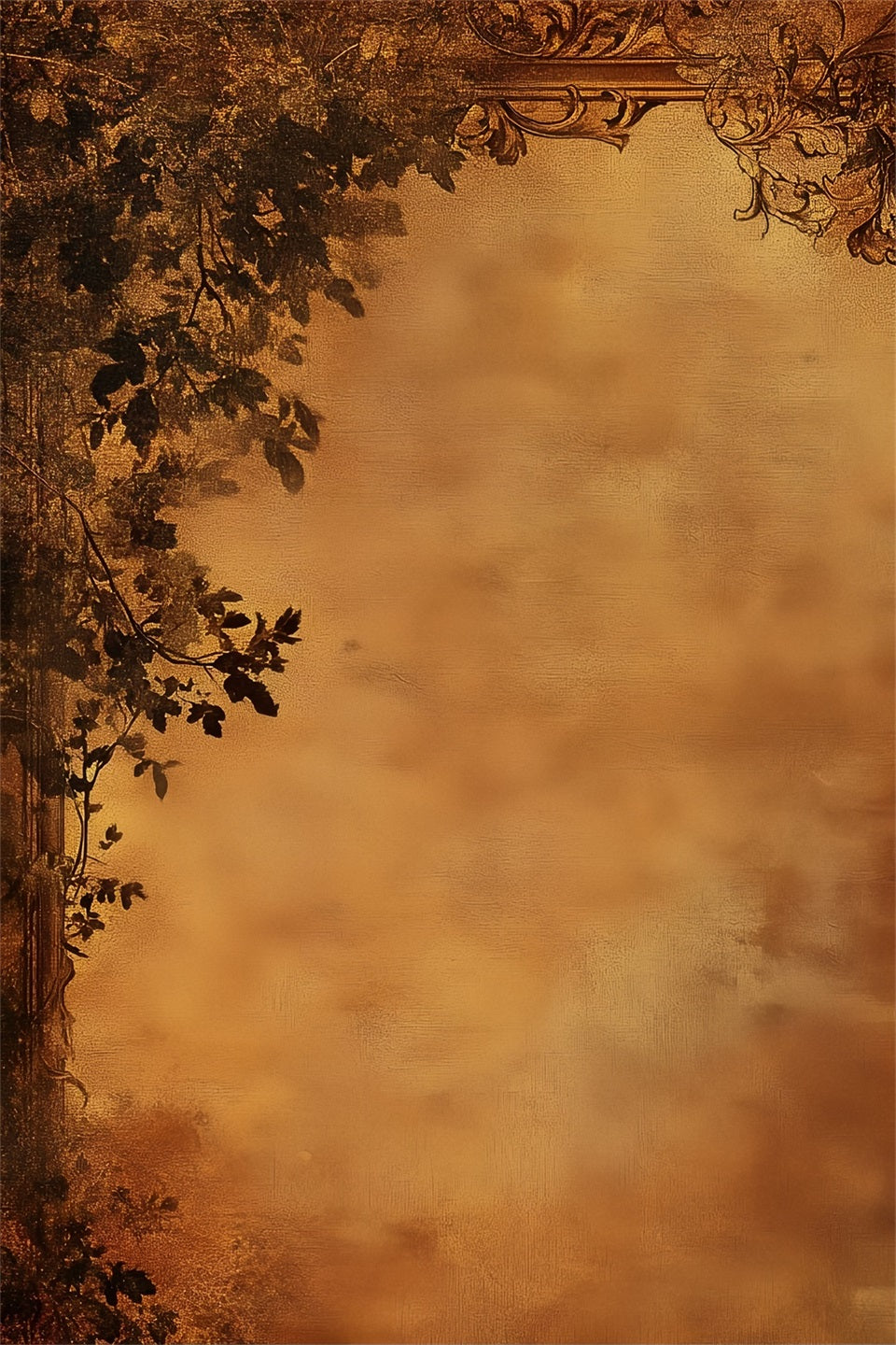 Portrait Photo Backdrops Antique Sepia Botanical Border Family Portrait Backdrop UK LXX61-31