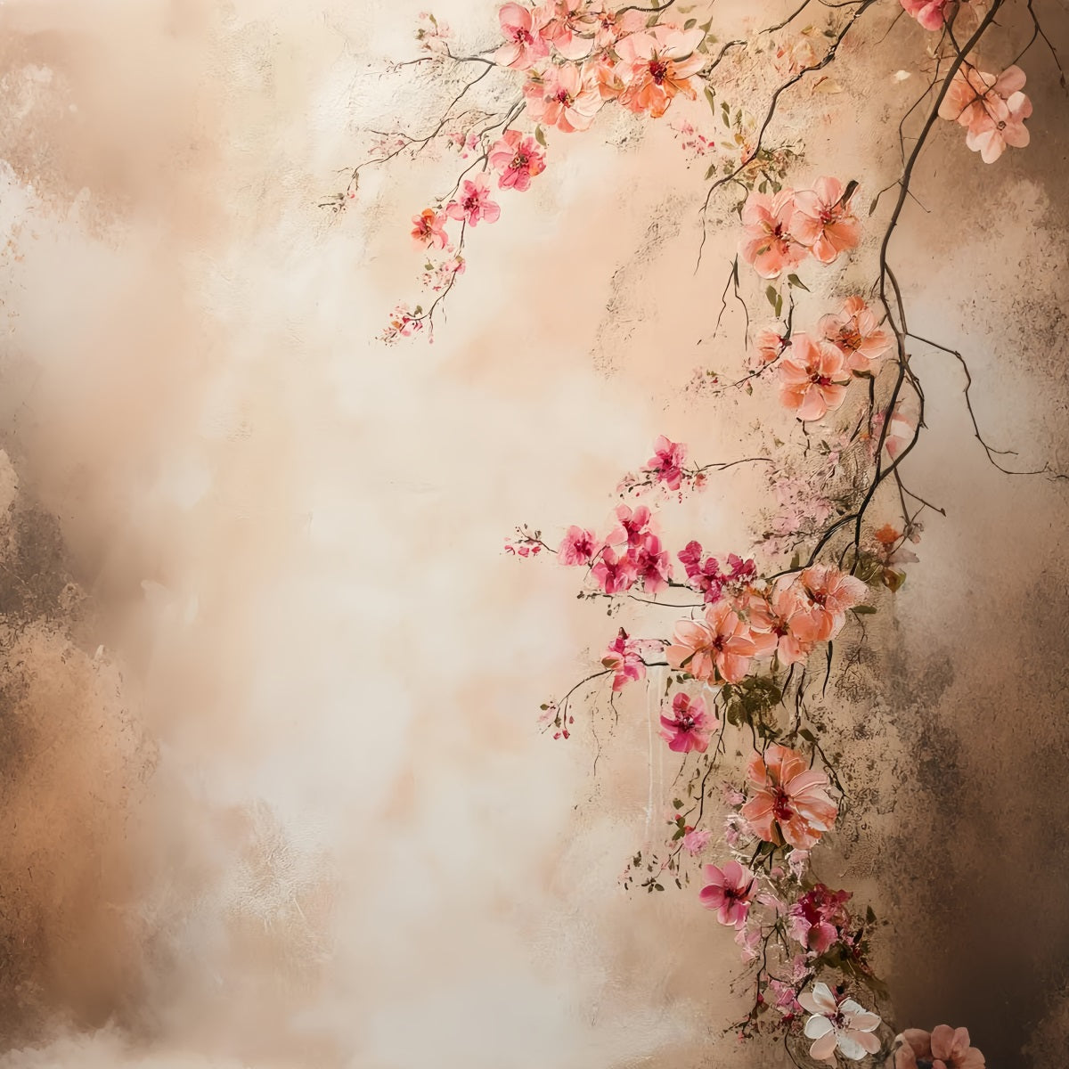Portrait Photography Backdrops Blush Blossom Painted Wall Portrait Backdrop UK LXX61-4