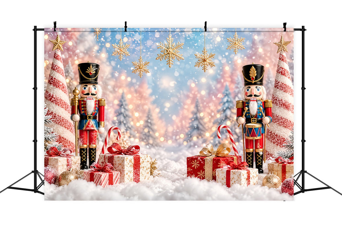Christmas Backdrop Bokeh Snowflake Gift Display Nutcracker Photo Backdrop UK LXX610-156