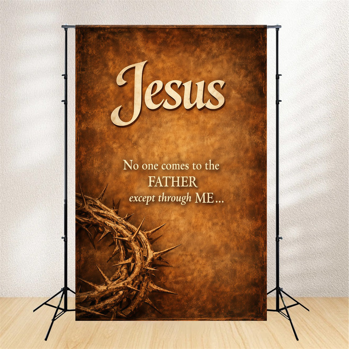 Easter Backdrop Ideas For Church Vintage Scripture Crown Thorns Art Easter Backdrop Photography UK LXX62-39