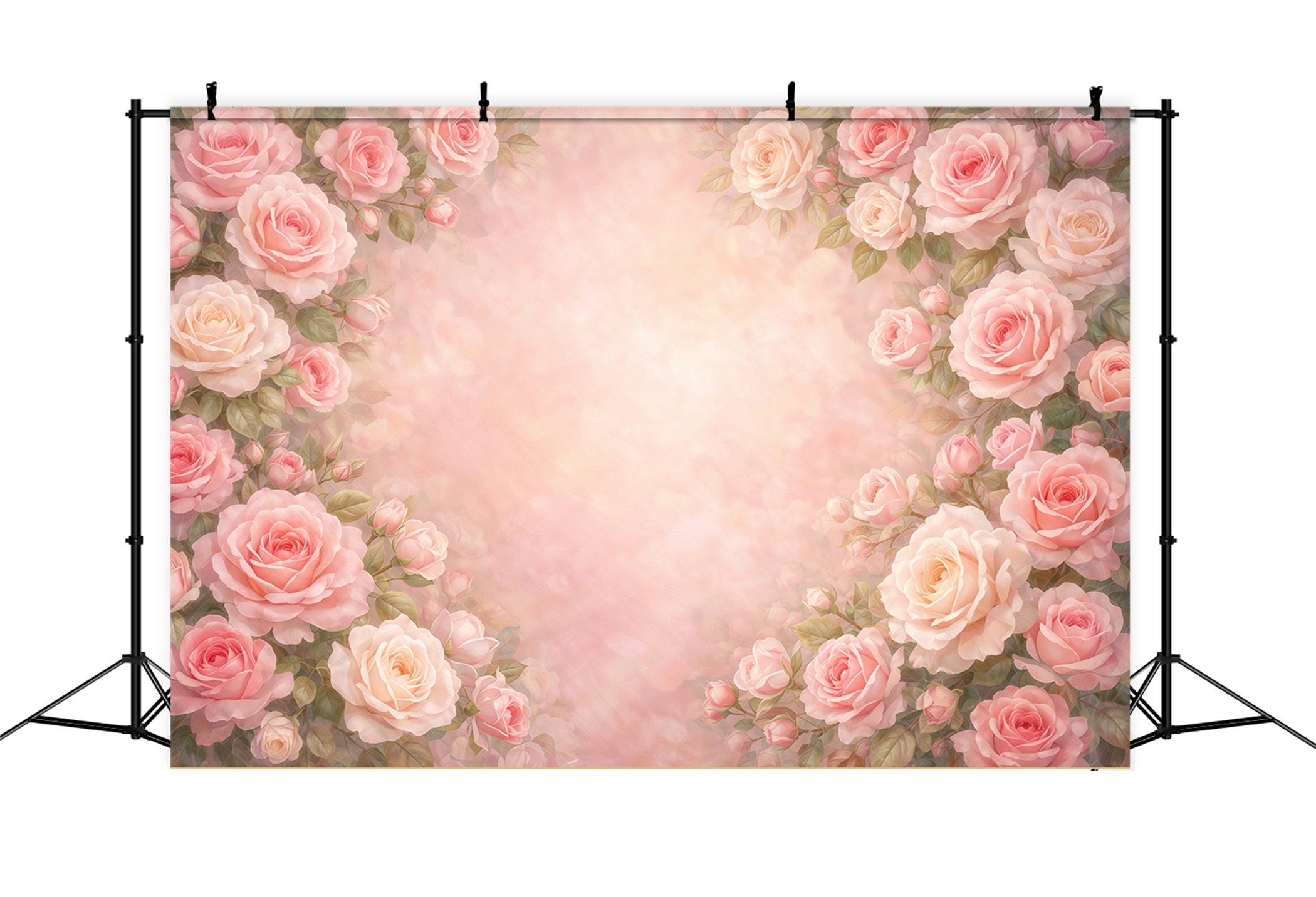 Dreamy Soft Focus Mother's Day Backdrop Soft Pink Rose Flower Mother's Day Photo Backdrops UK LXX63-34