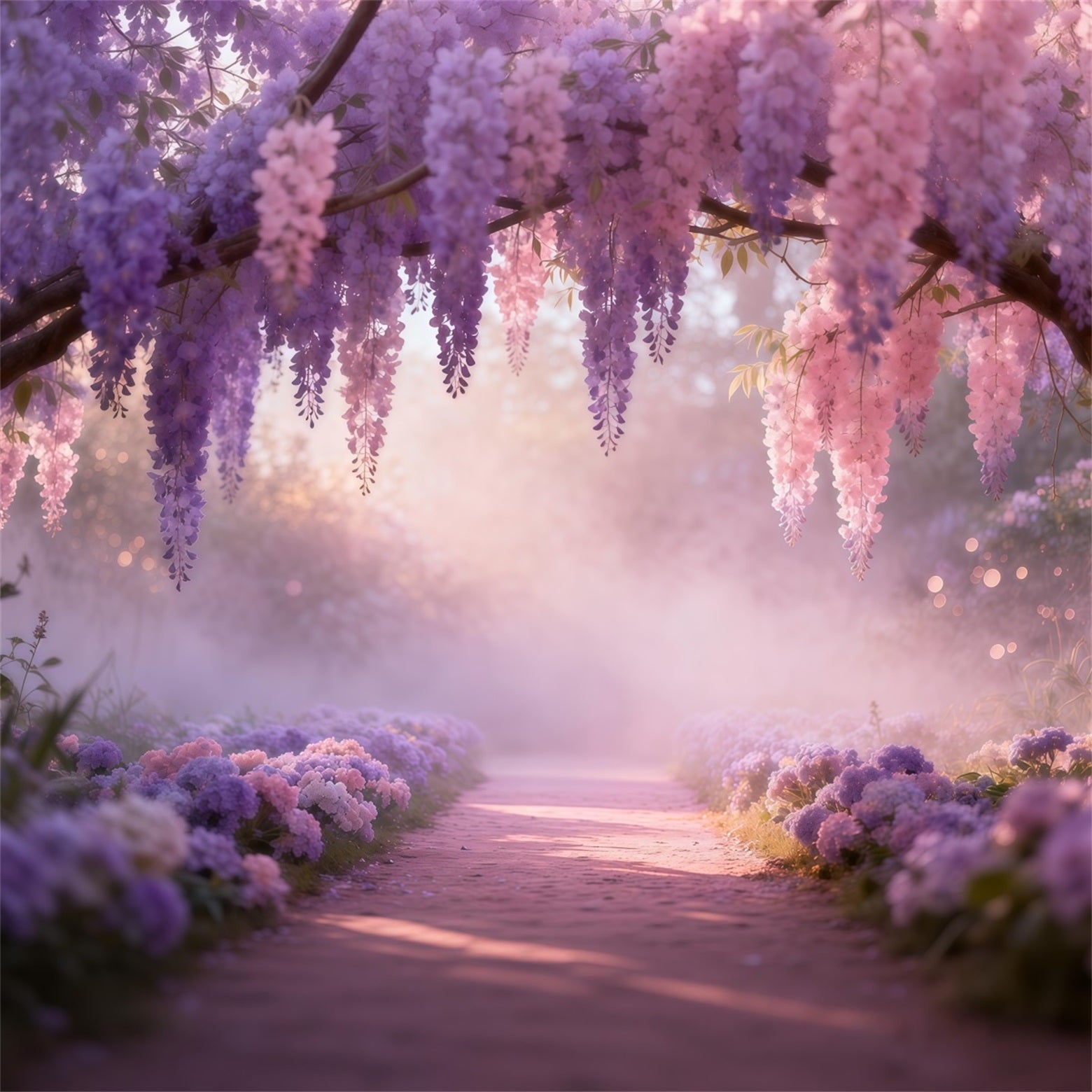 Lavender Bouquet Mother's Day Backdrop Dreamy Wisteria Hanging Blossom Backdrop Mothers Day UK LXX63-46