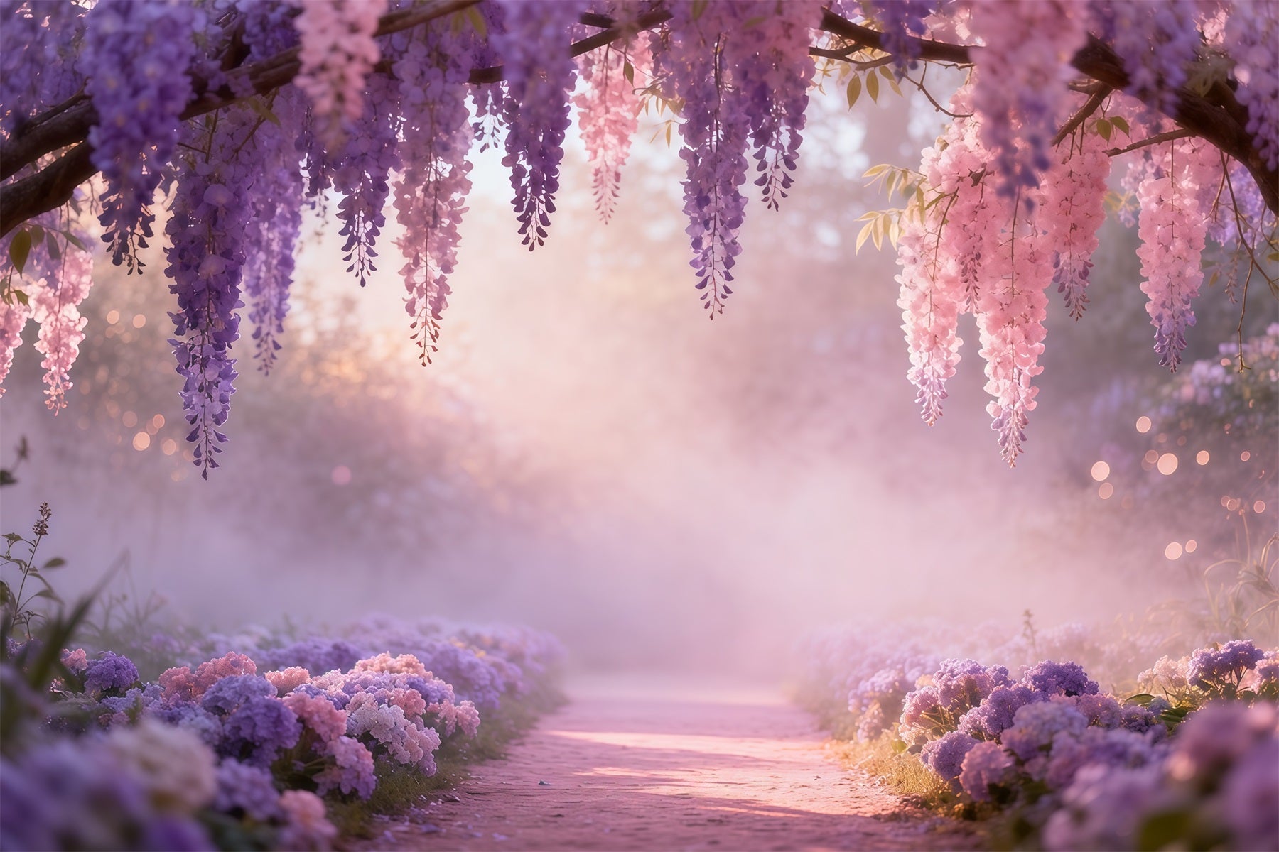 Lavender Bouquet Mother's Day Backdrop Dreamy Wisteria Hanging Blossom Backdrop Mothers Day UK LXX63-46