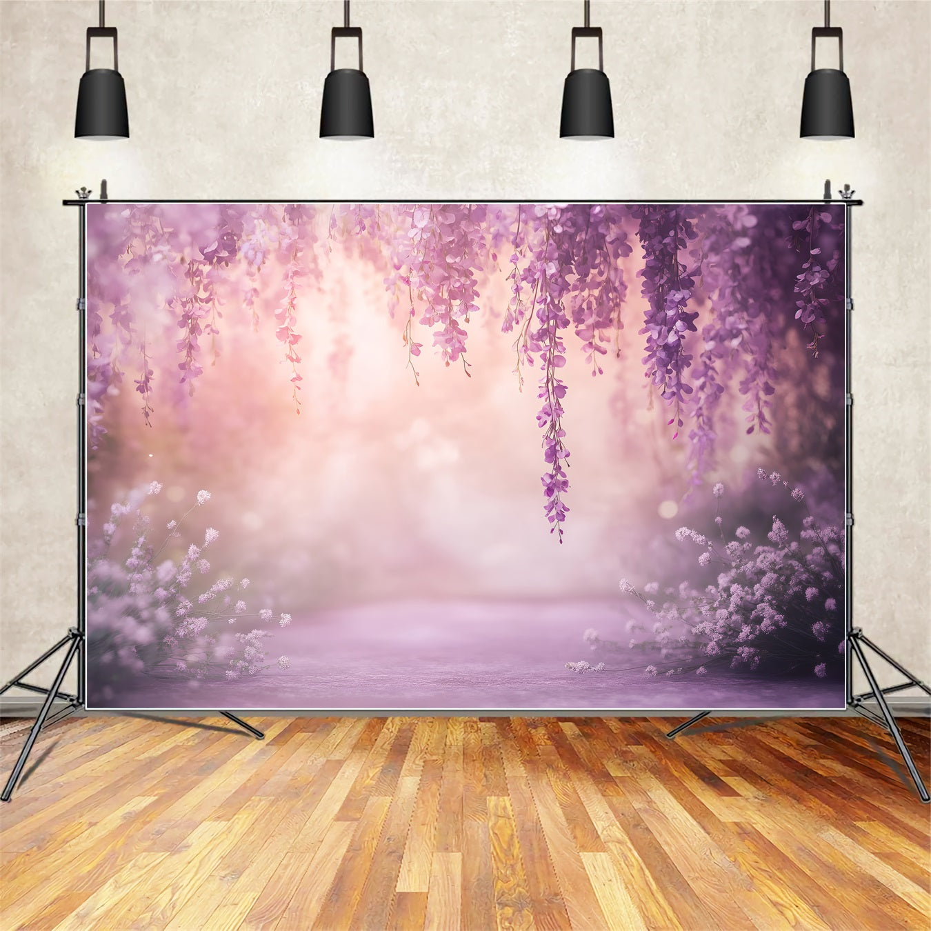 Lavender Bouquet Mother's Day Backdrop Soft Pastel Wisteria Floral Blur Backdrop Mothers Day UK LXX63-47