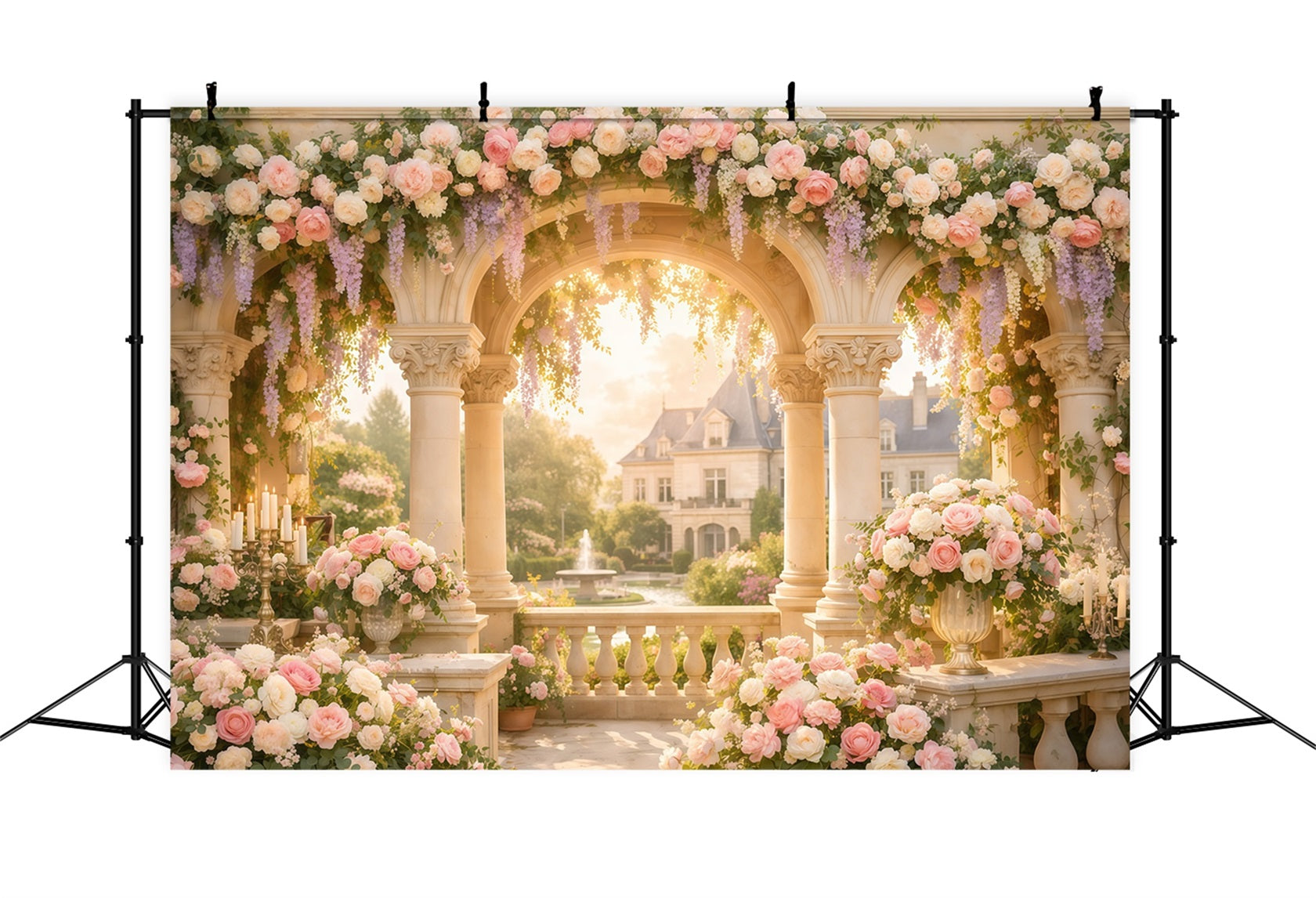 Floral Mother's Day Backdrop Ideas Floral Column Arch Fountain Backdrop Design For Mother's Day UK LXX63-58