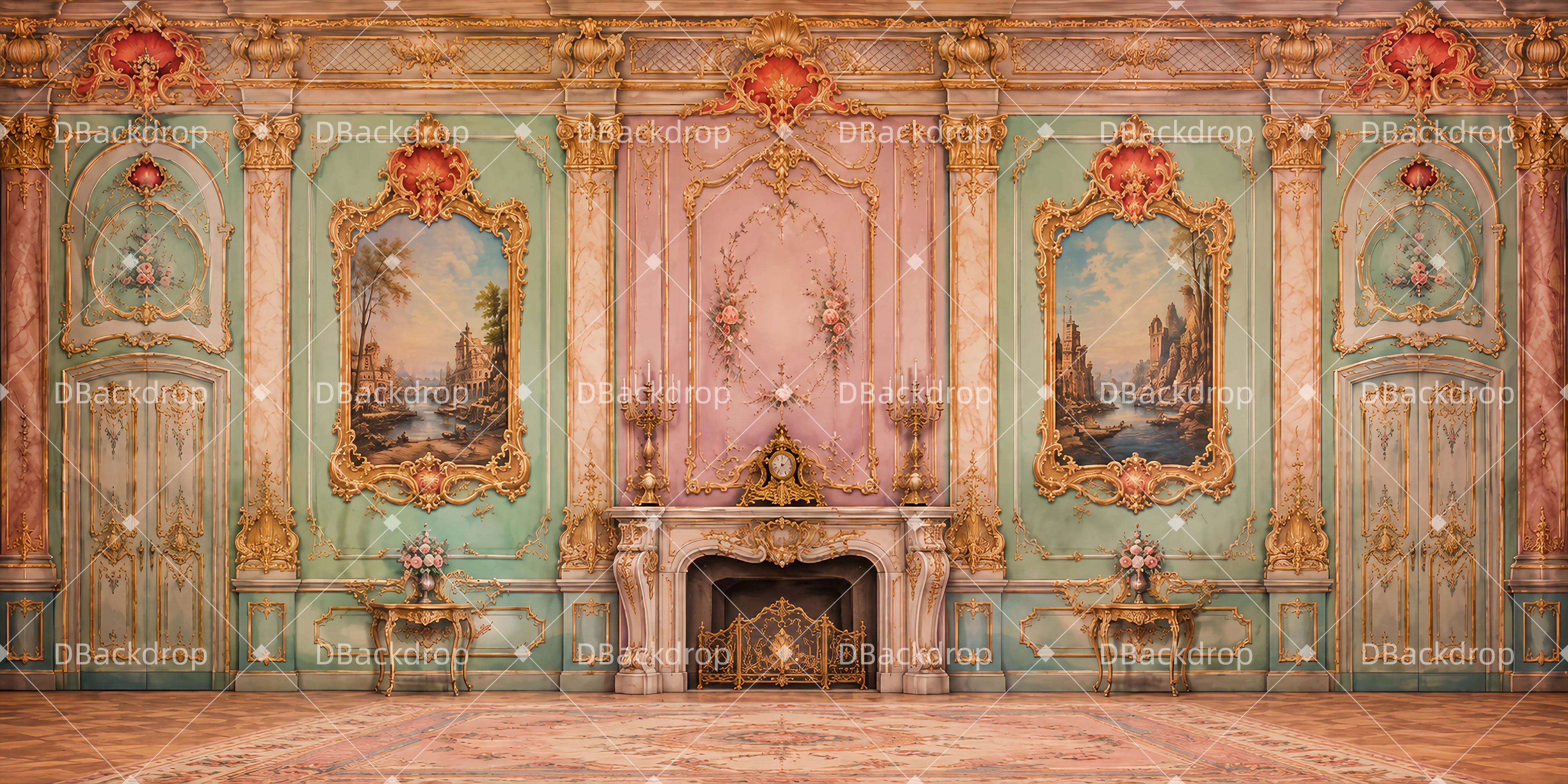 Theater Stage Backdrop Parlor Interior Performance Backdrop UK LXX65-T118