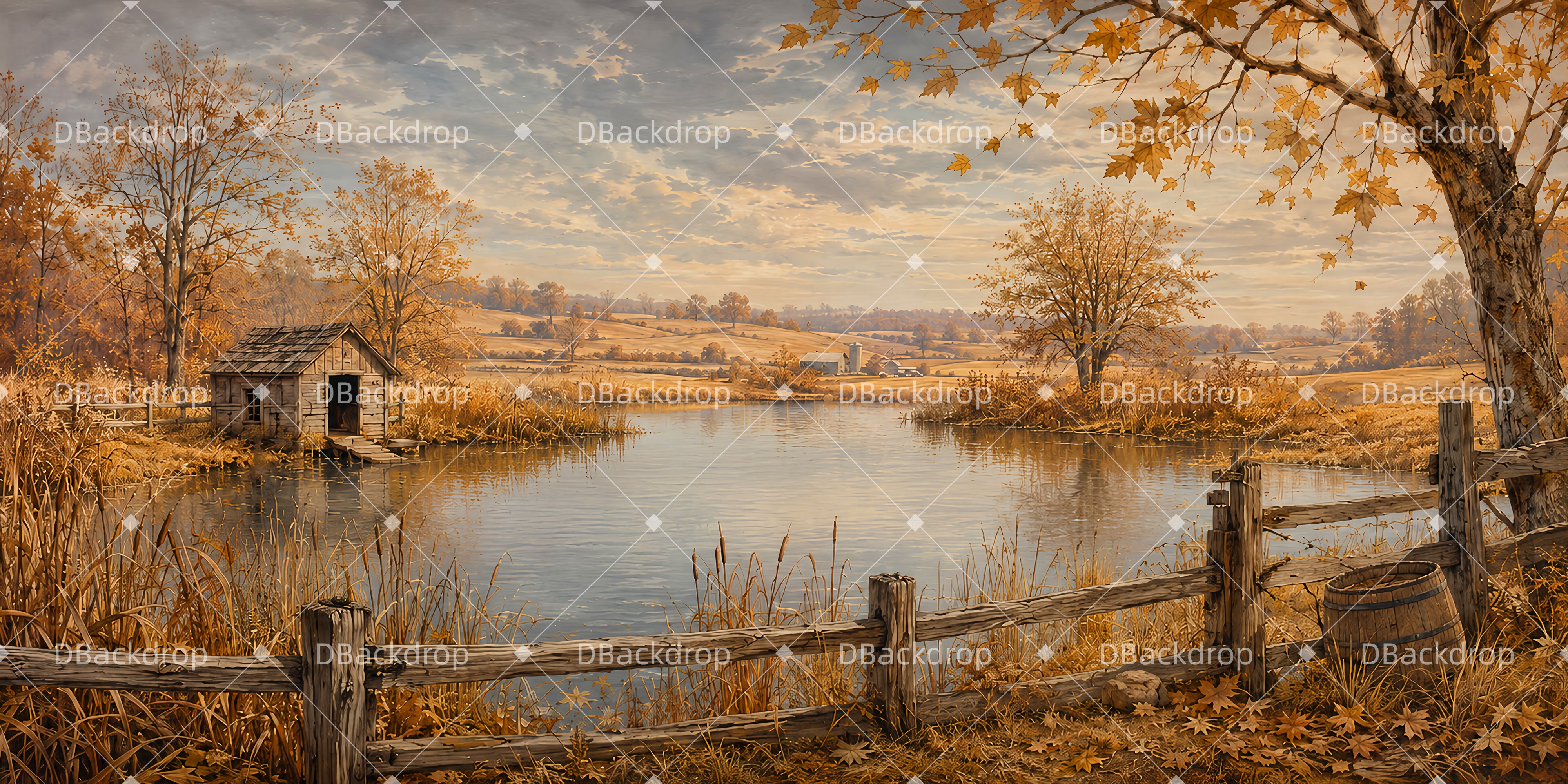 Theater Backdrop Golden Country Pond Stage Backdrops For Sale UK LXX65-T26