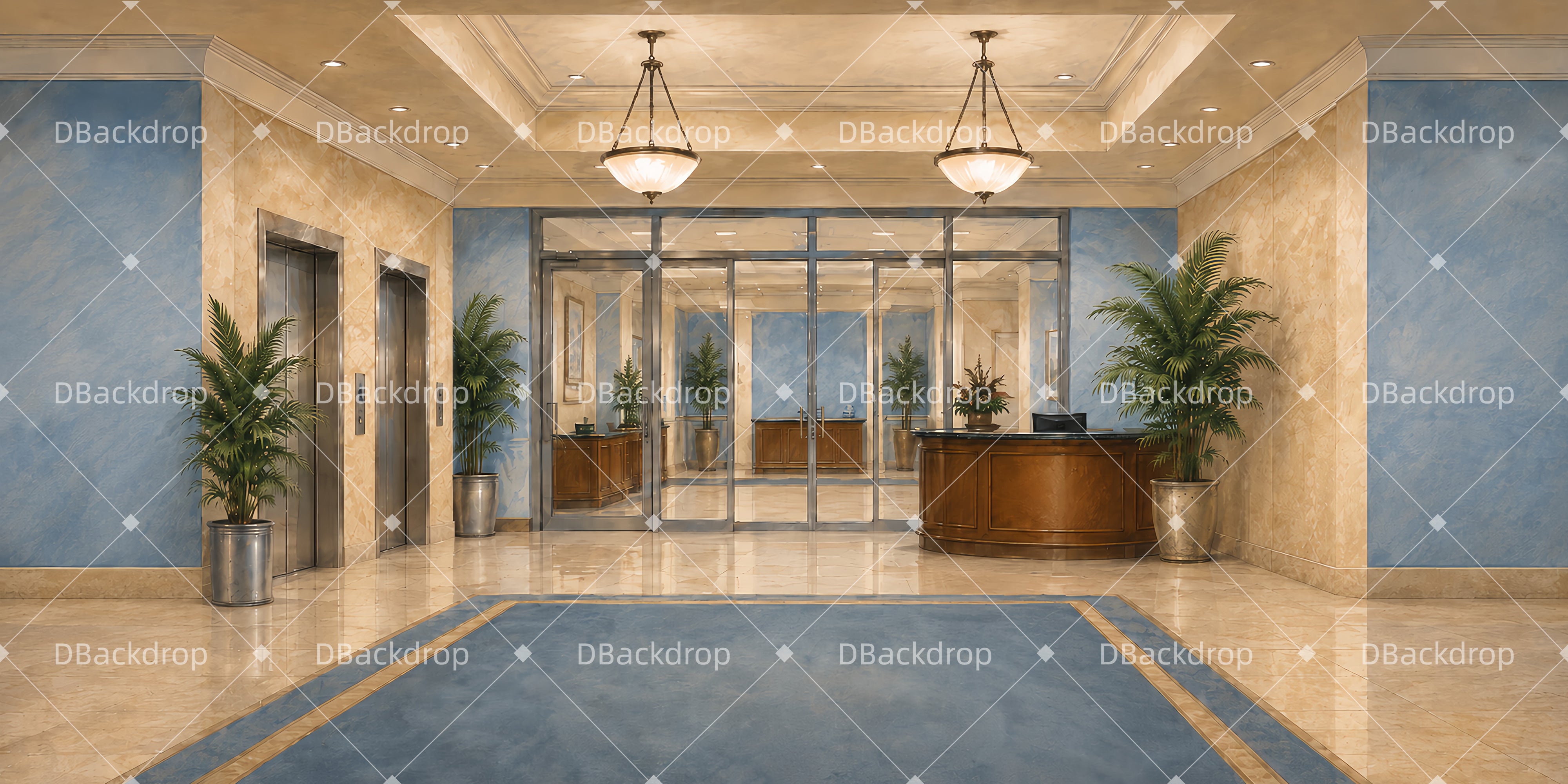 Theater Backdrop Executive Elevator Lobby Stage Backdrops For Sale UK LXX65-T30