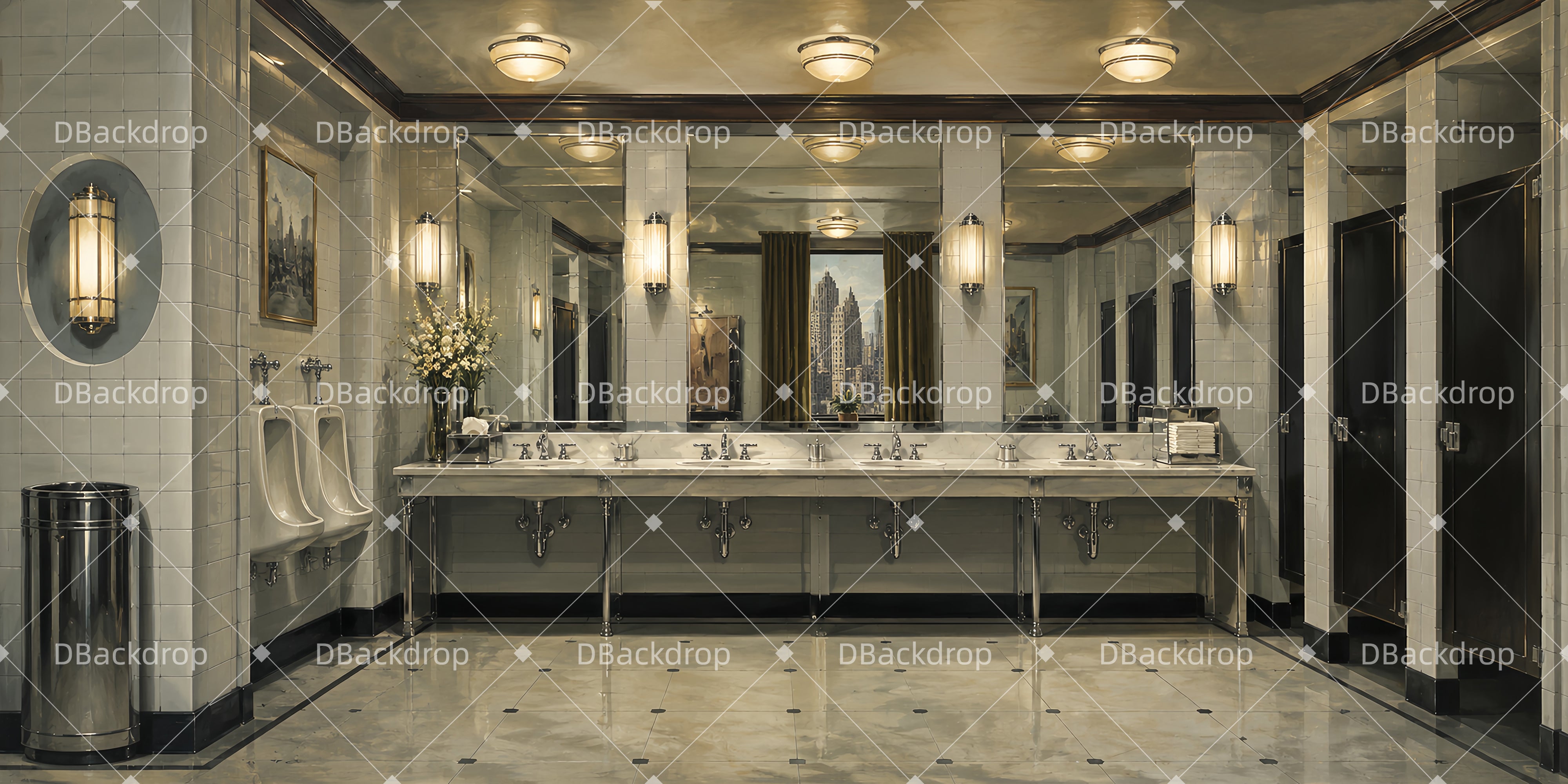 Stage Backdrop Marble Vanity Hall Backdrop For Theater Play UK LXX65-T36