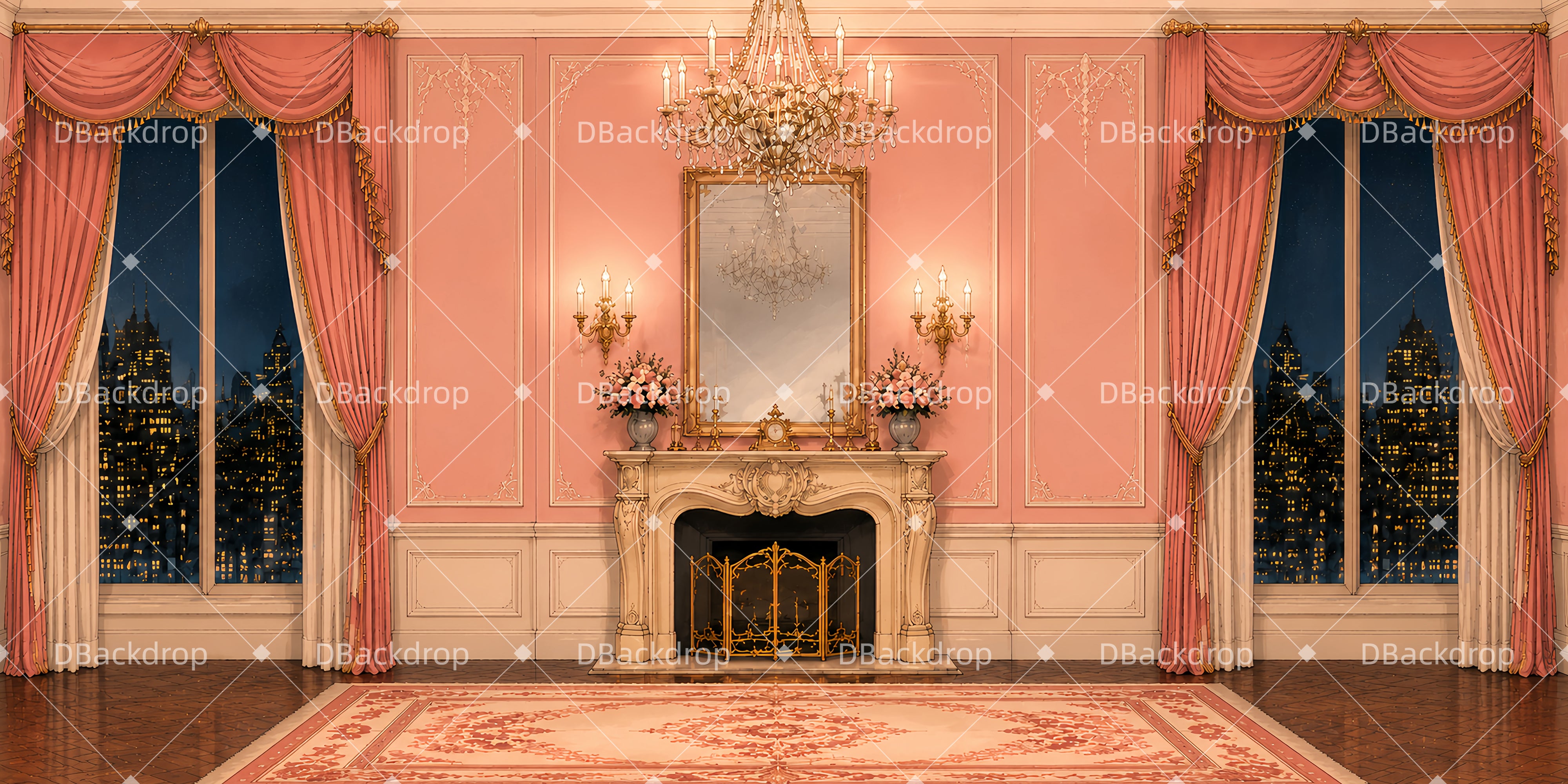 Performance Backdrops Pink Luxury Apartment Dance Recital Backdrops UK LXX65-T38