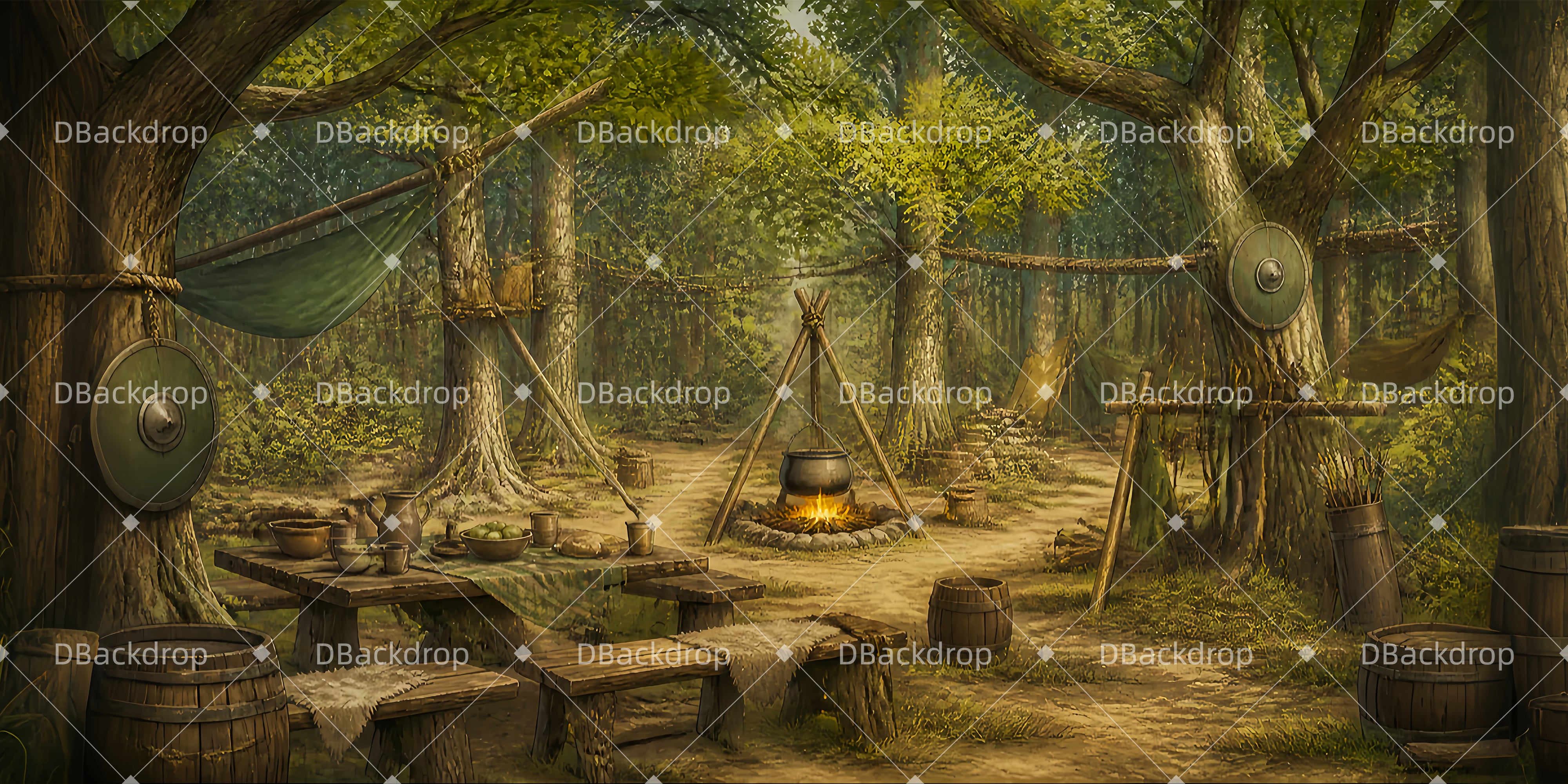 Scenic Backdrops Forest Rebel Hideout Professional Stage Backdrops UK LXX65-T69