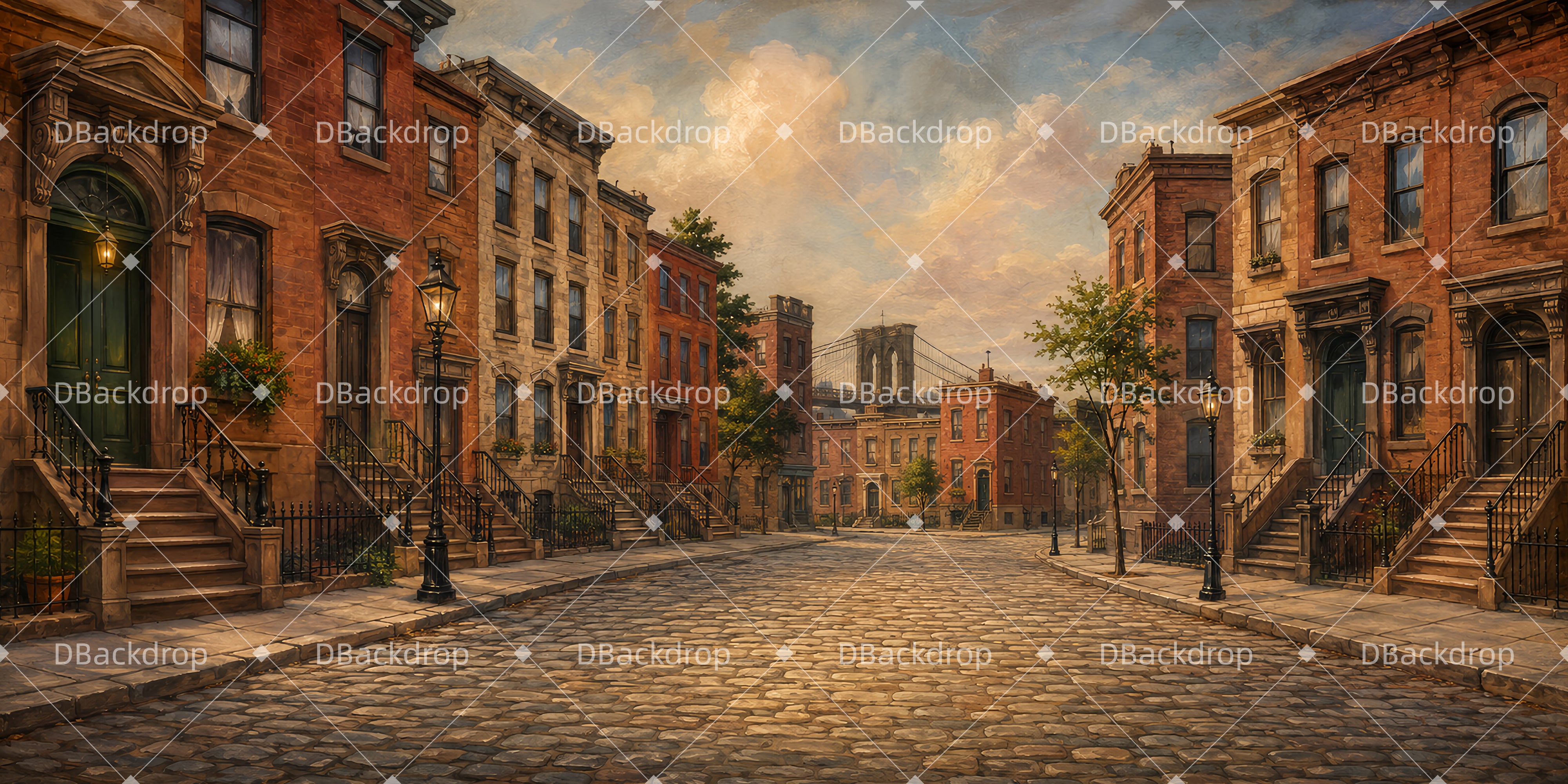 Large Stage Backdrops Brooklyn Street Movie UK Theater Backdrop LXX66-T118