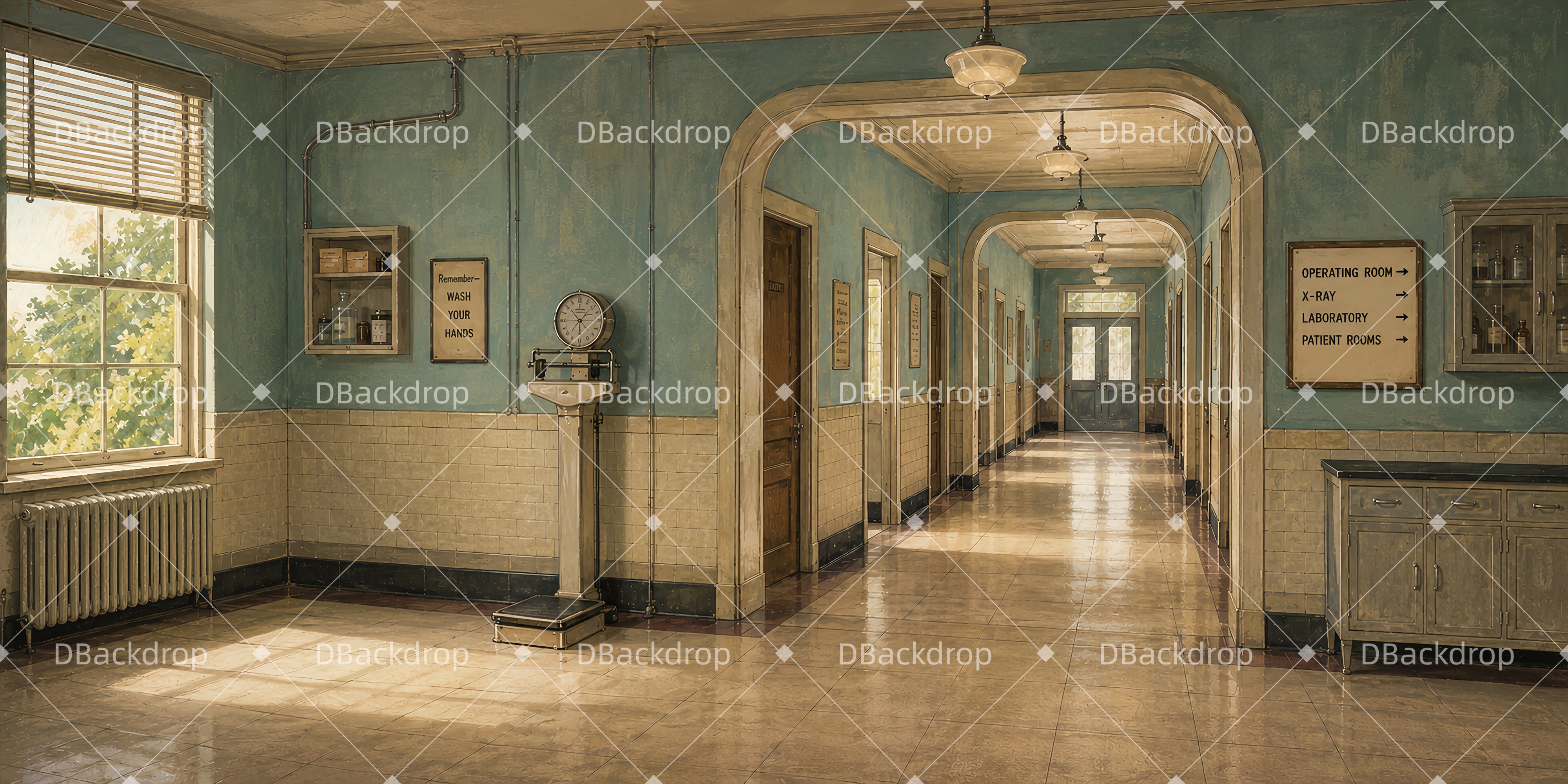 Backdrop Theater Hospital Corridor Stage UK Backdrop Ideas LXX66-T120
