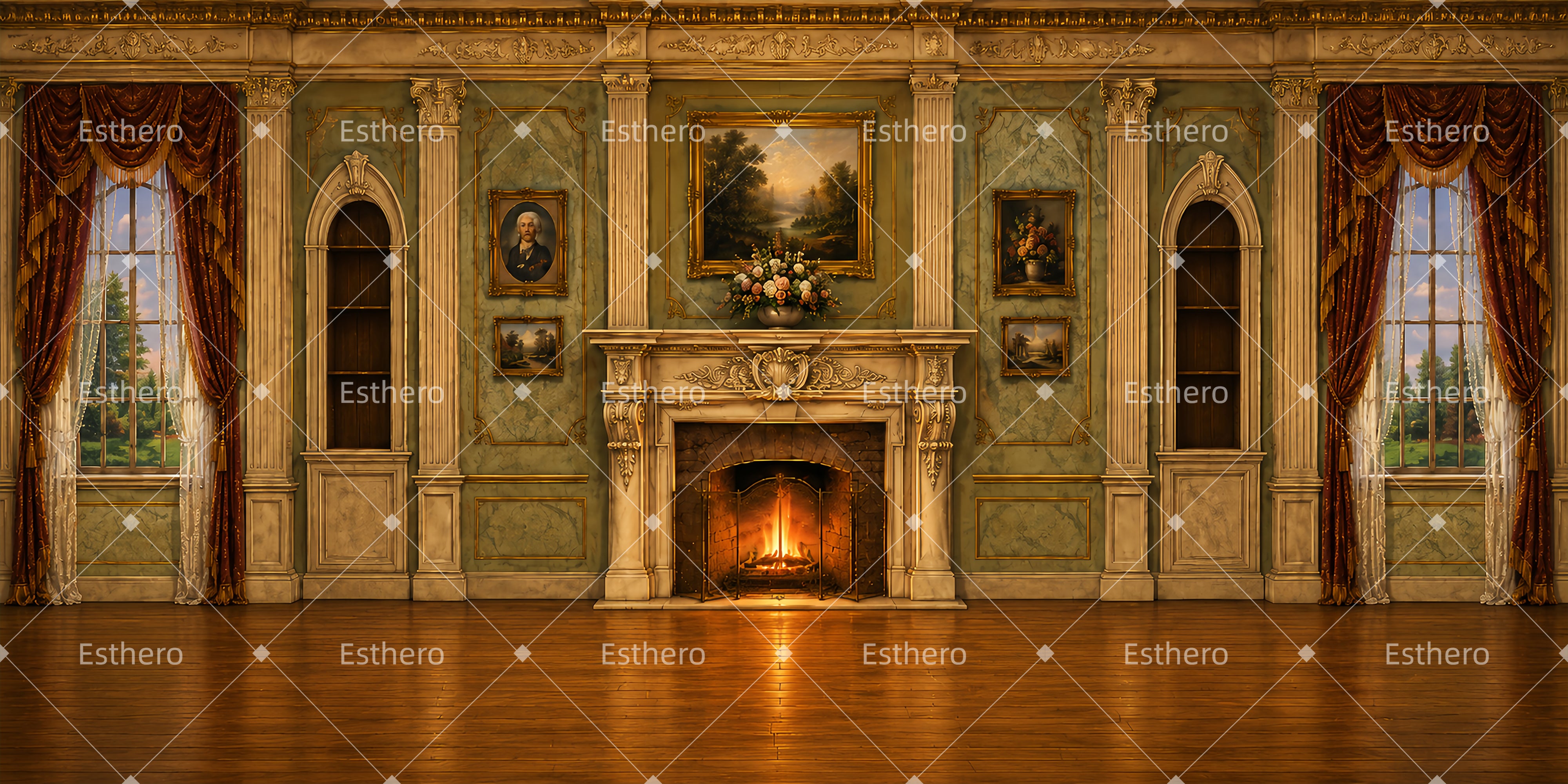 Dance Recital Backdrops Victorian UKLiving Room Stage Backdrops LXX66-T122