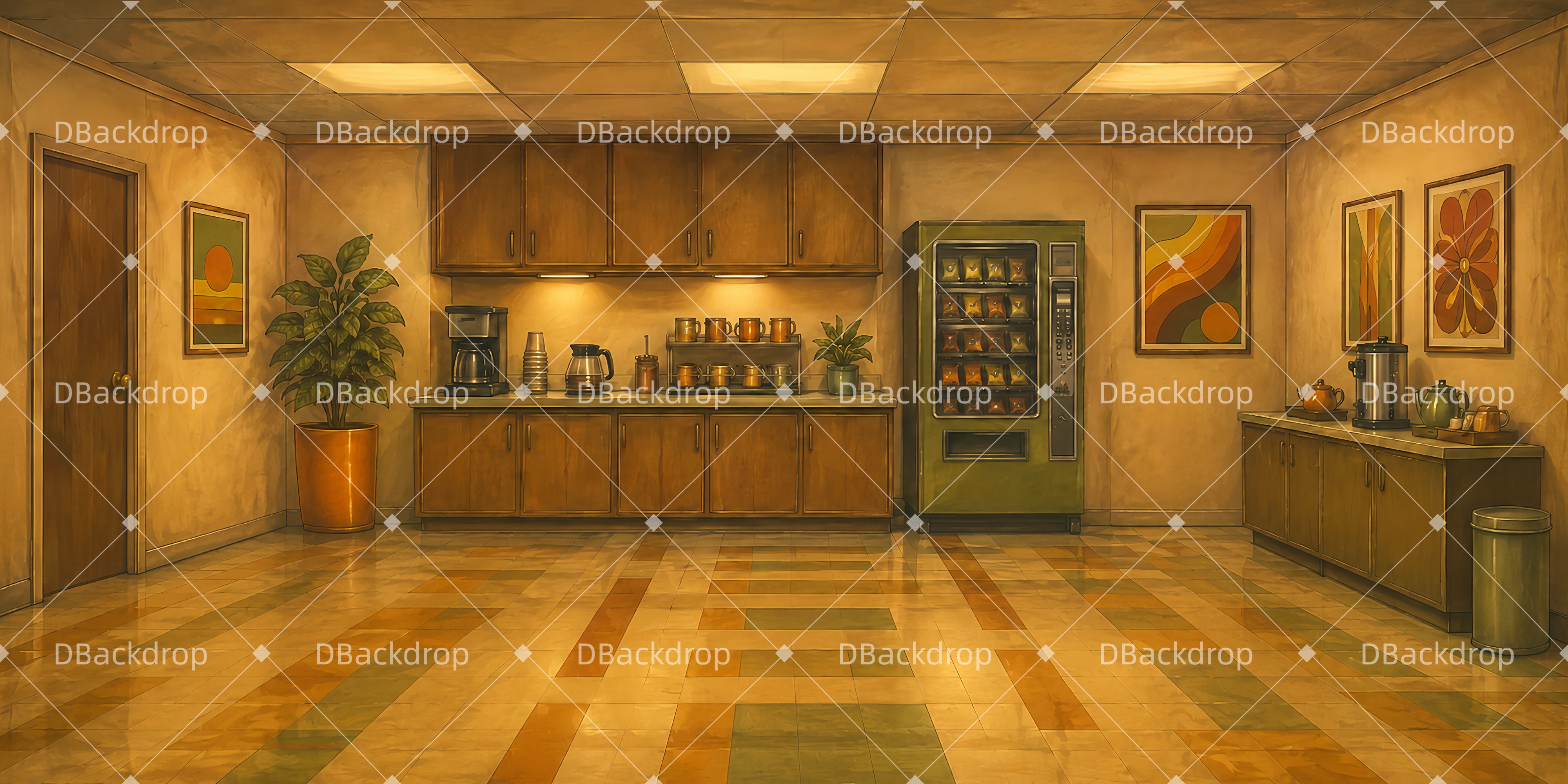 Stage Backdrops Staff Breakroom Backdrop For Theater Play UK LXX66-T22