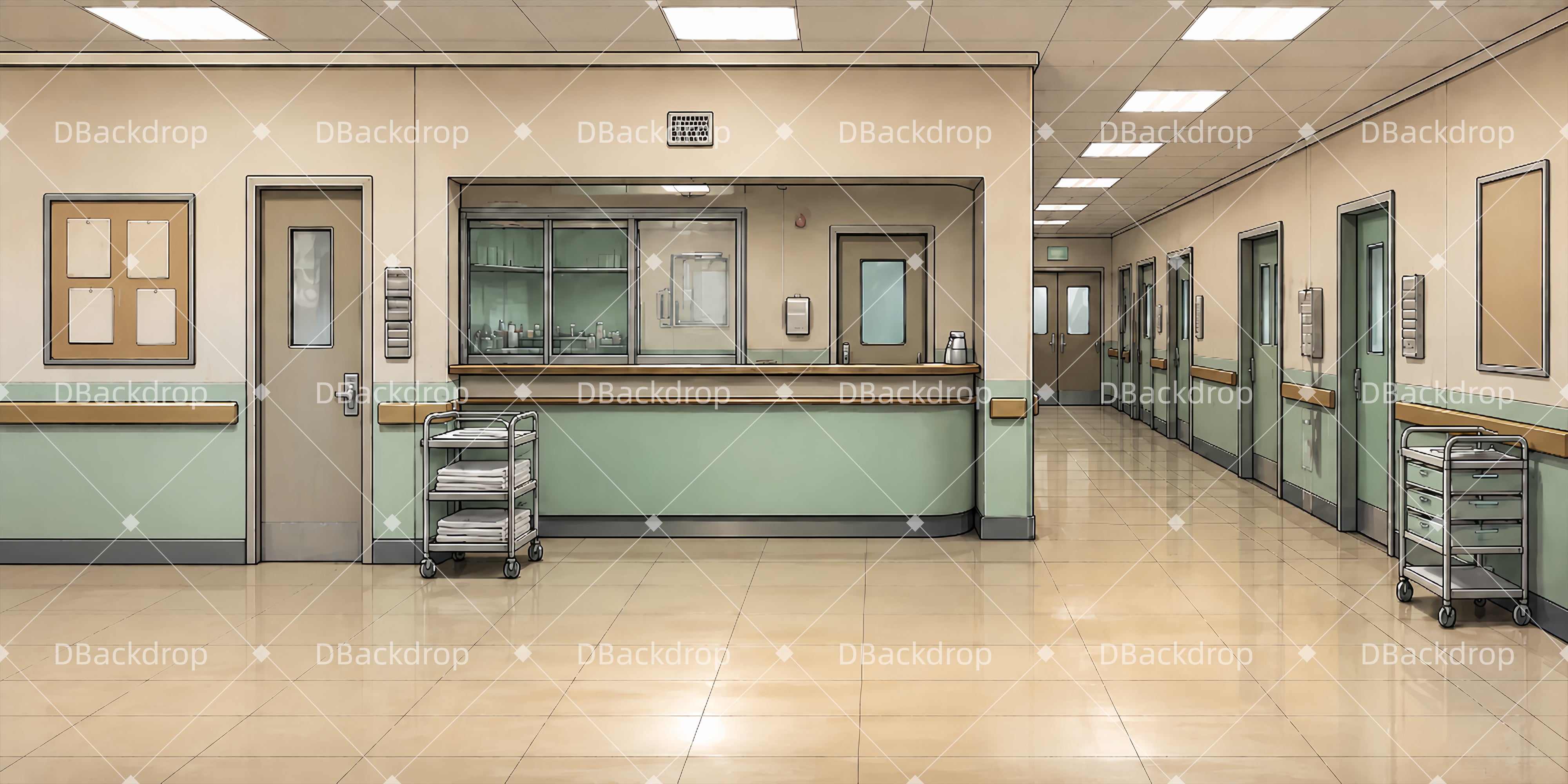 Theater Stage Backdrops Hospital Corridor Performance Backdrops UK LXX66-T23