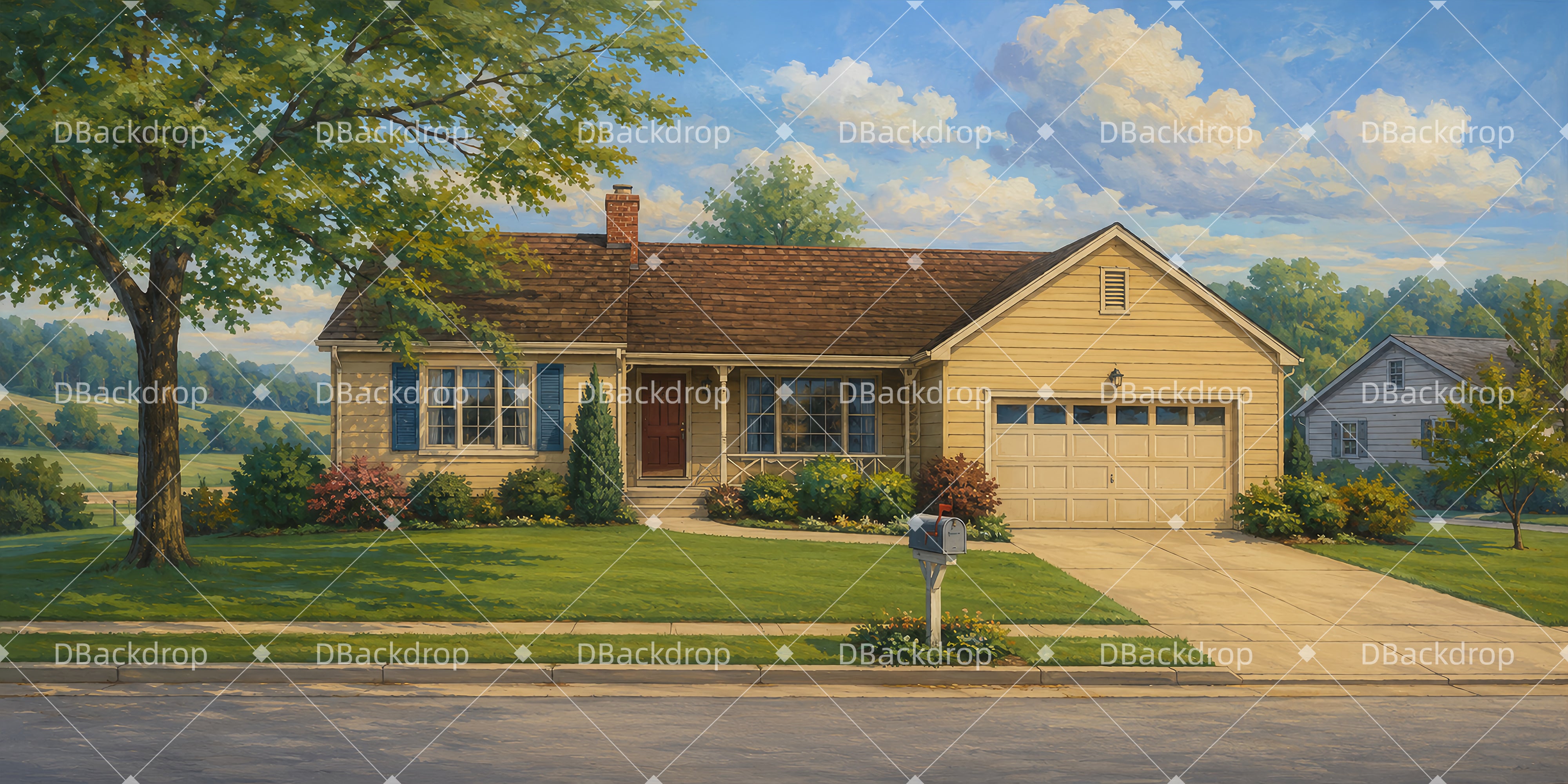 Performance Backdrop Suburban Indiana Home Stage Backdrops UK LXX66-T34
