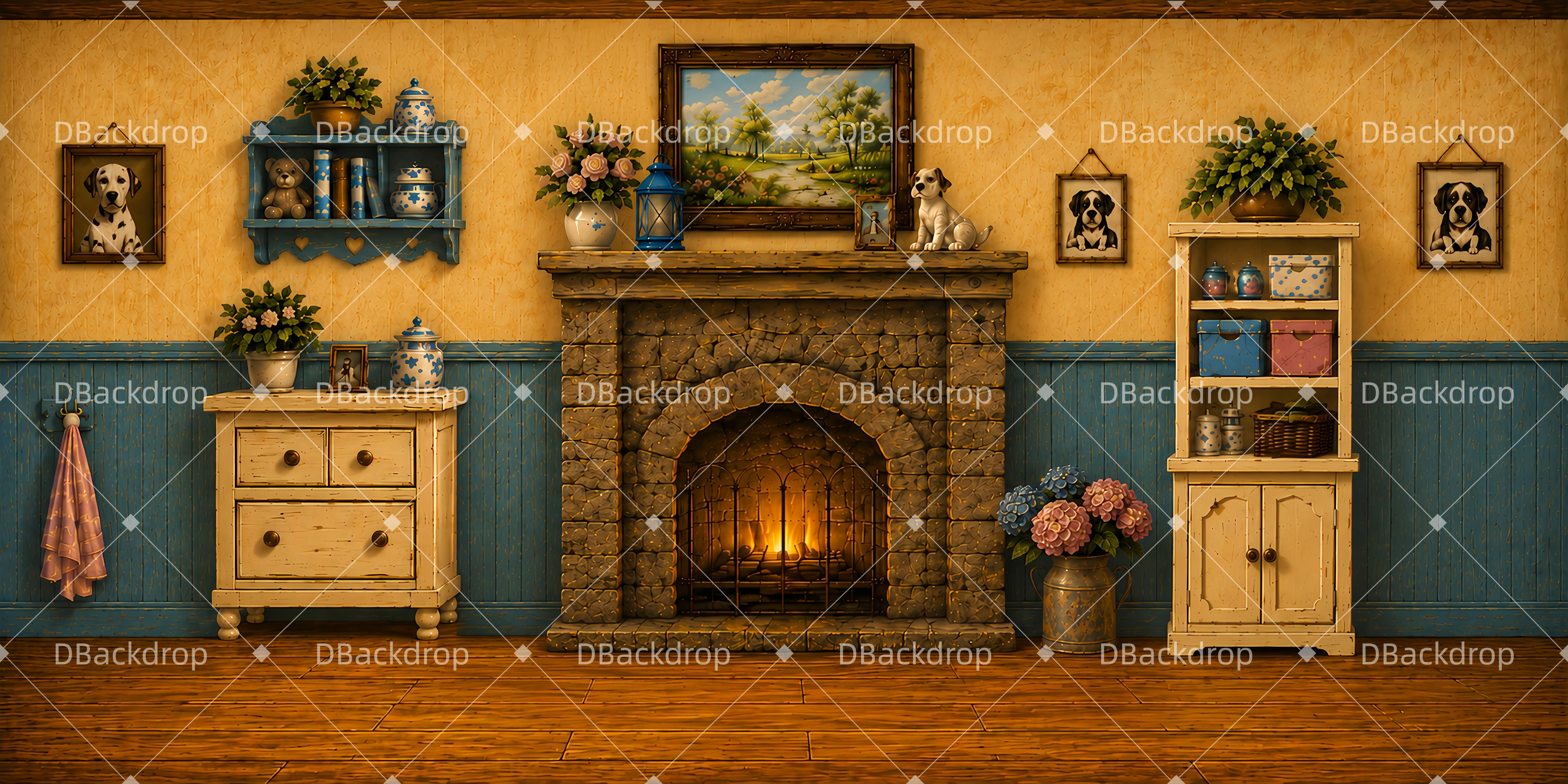 Large Stage Backdrops Puppy Nursery Room Theater Backdrop UK LXX66-T55