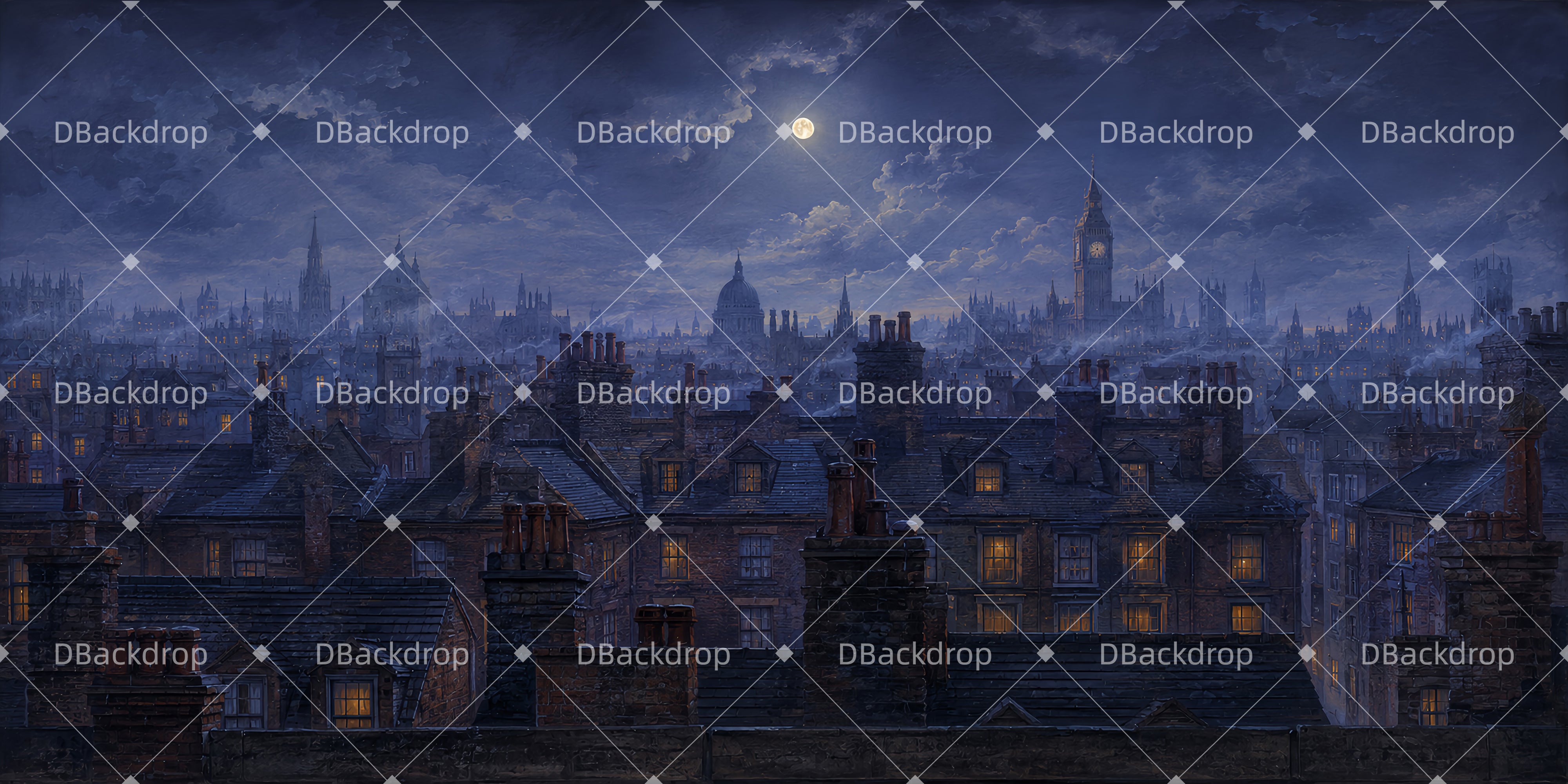 Performance Backdrop City Rooftops Movie UK Theater Backdrop LXX66-T58