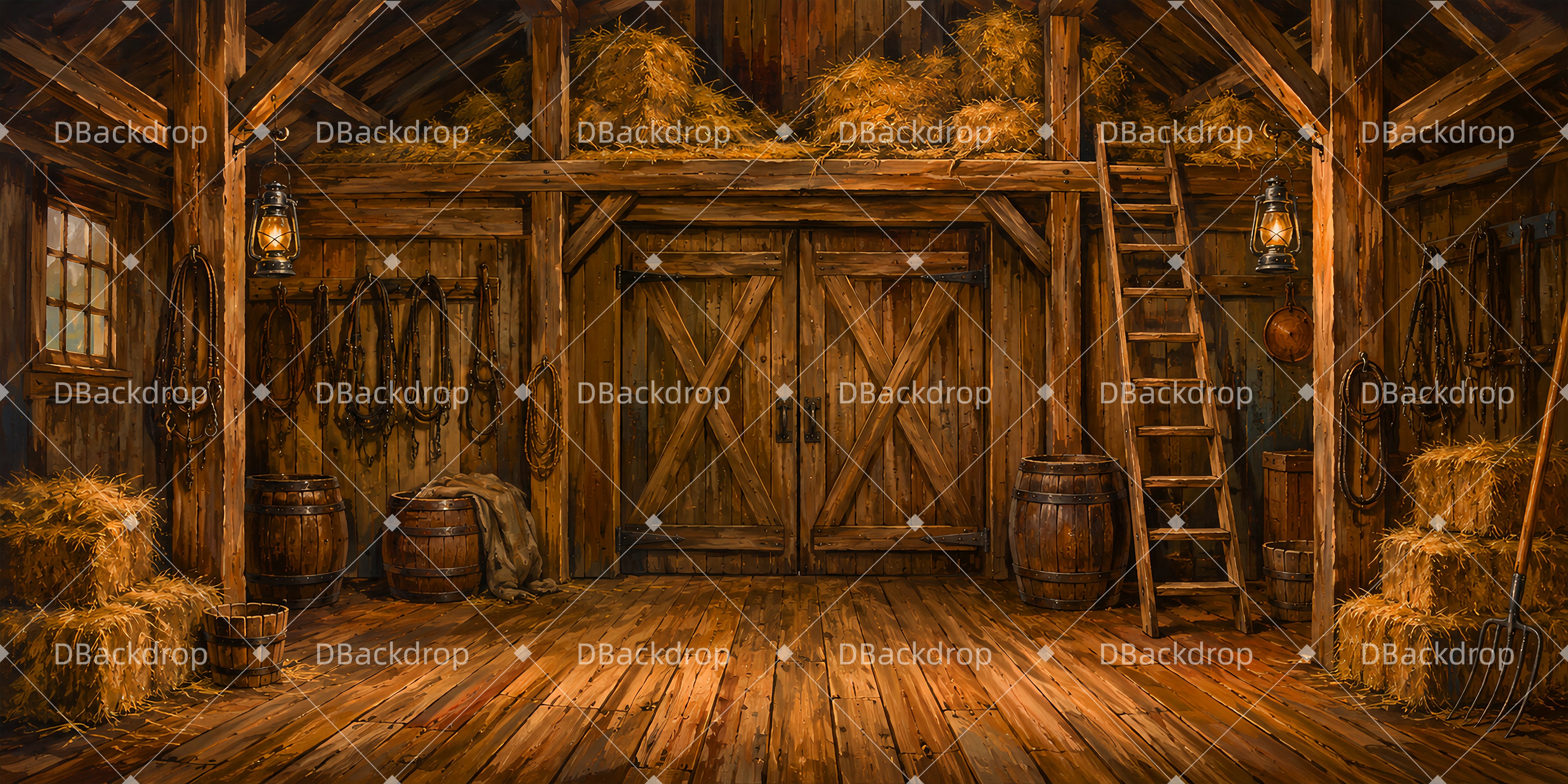 Theater Backdrop Countryside Barn Hideaway Performance UK  Backdrop LXX66-T62
