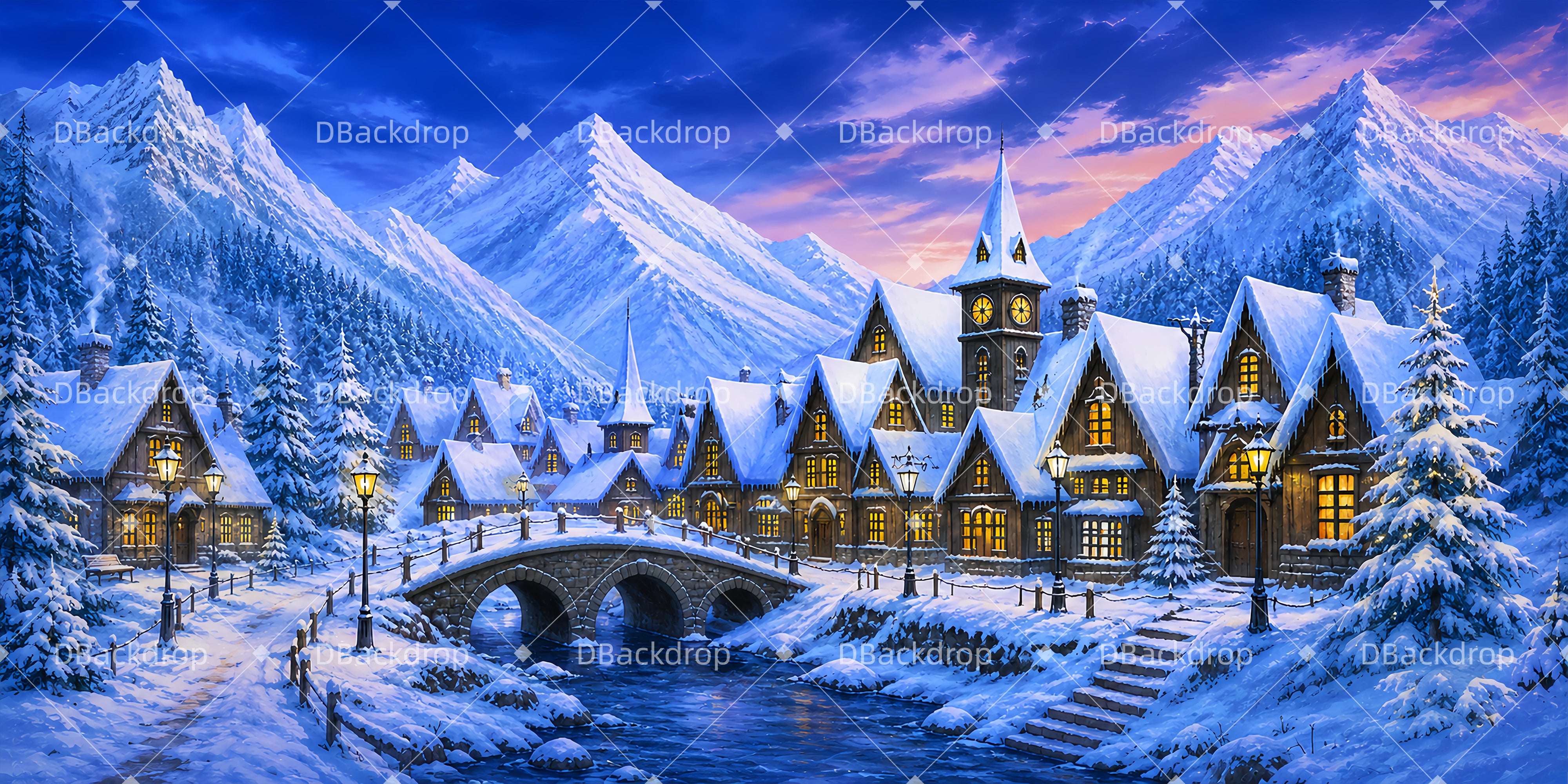 Theater Backdrop Bedford Winter Village Performance UK Backdrop LXX66-T71