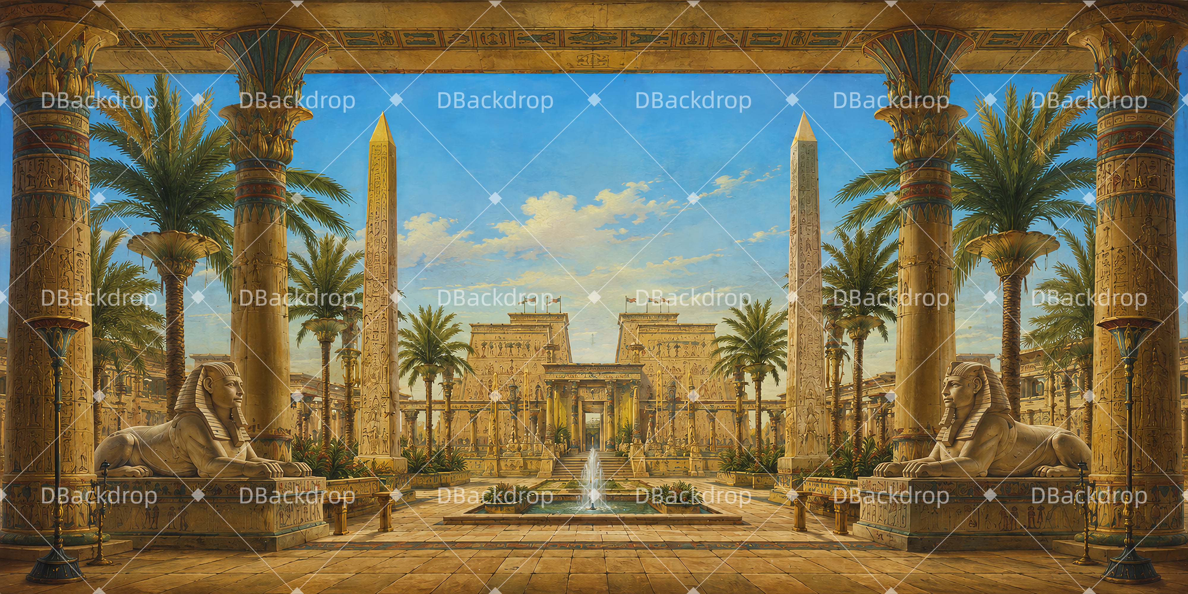 Stage Backdrops Temple Courtyard School Play Backdrops UK LXX66-T75