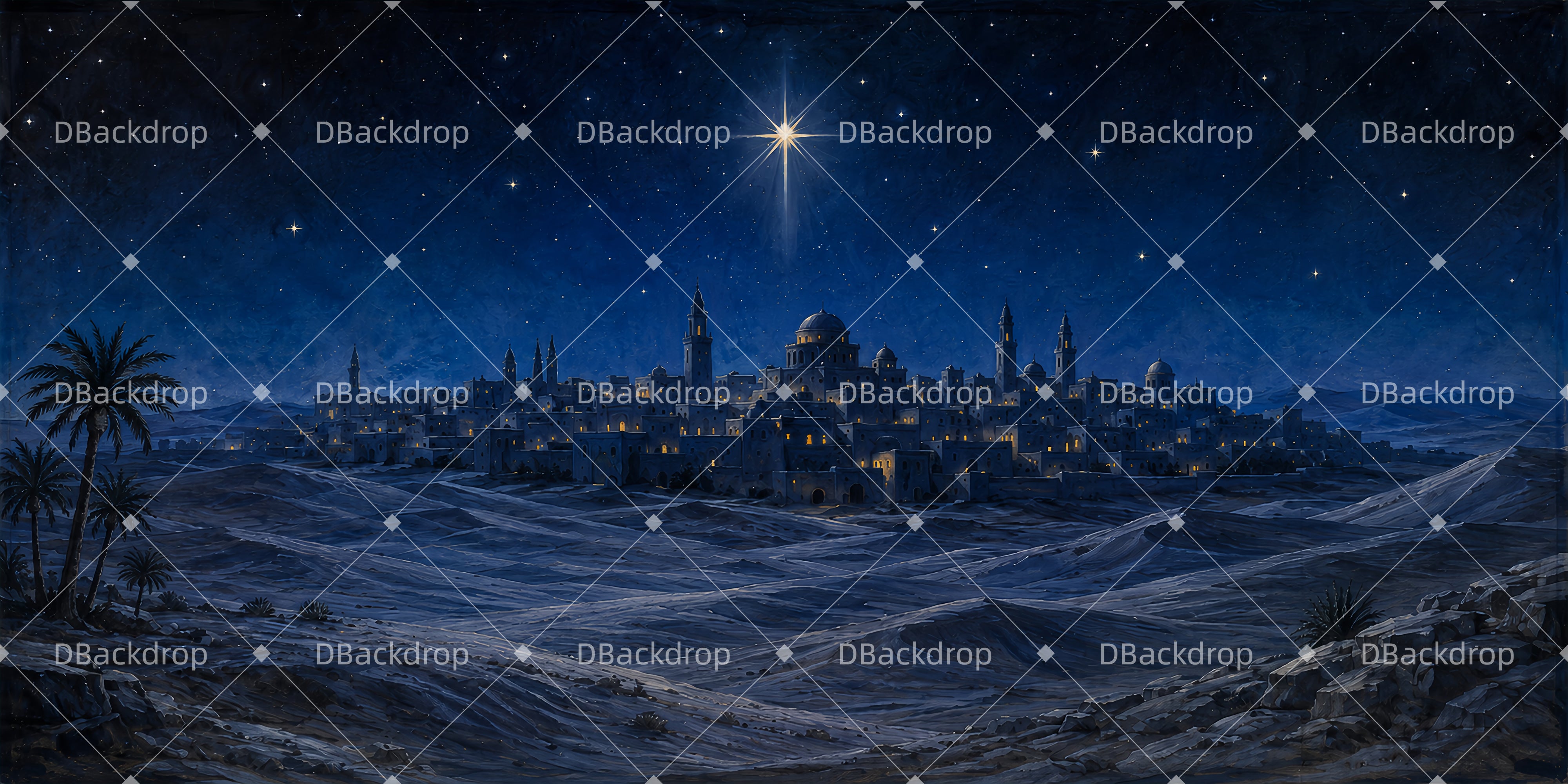 Scenic Backdrops Starry Desert City Professional Stage Backdrops UK LXX66-T82