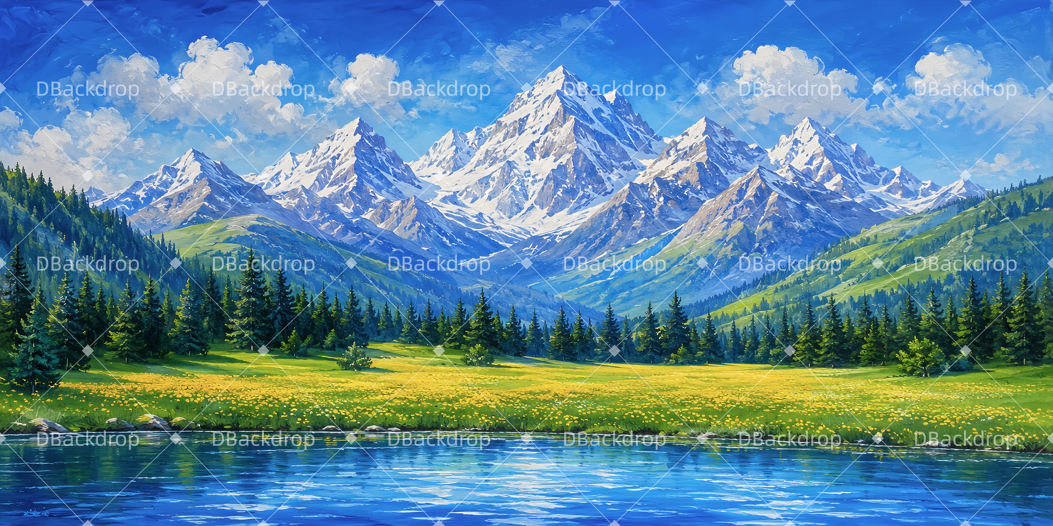 Stage Scenery Backdrops Snow Peak Meadow Performance Backdrops UK LXX66-T99