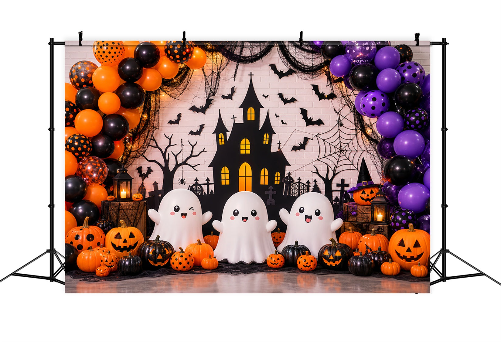 Halloween Party Picture Backdrop Ghost Pumpkin Party Wall Halloween Backdrop UK LXX67-108