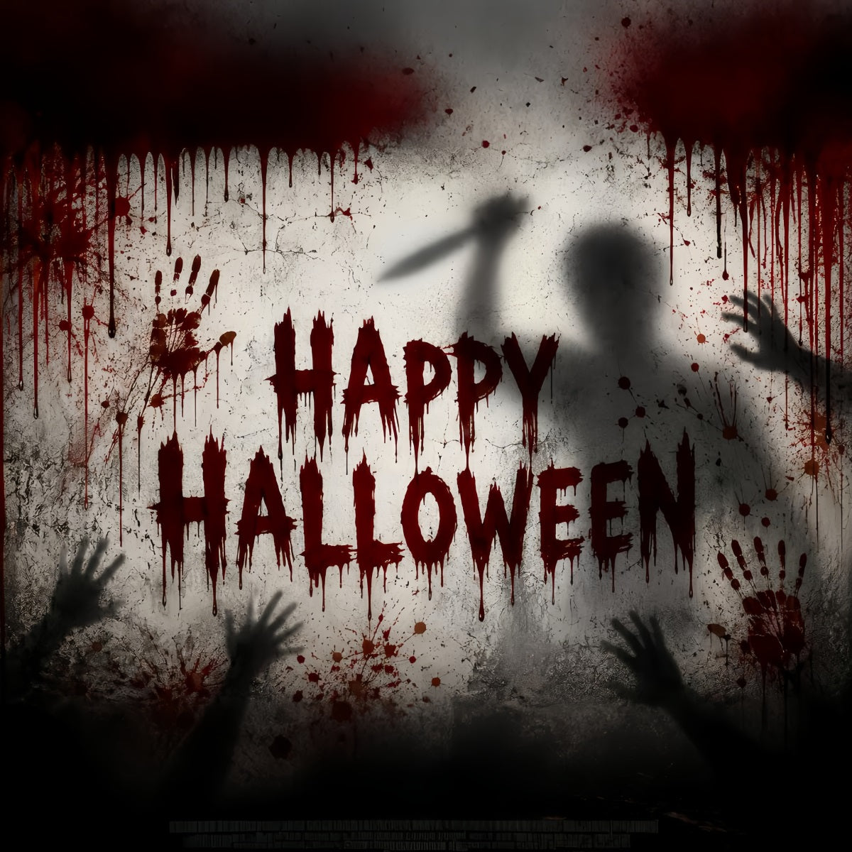 Halloween Bloody Backdrop Bloody Shadow Wall Horror Halloween Backdrops UK LXX67-109