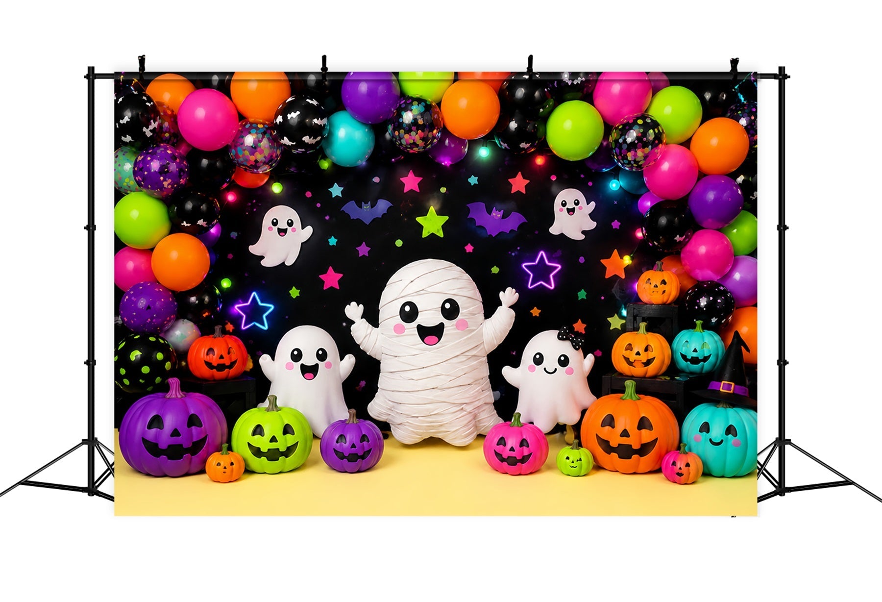 Halloween Picture Backdrops Colorful Ghost Mummy Party Halloween Birthday Backdrop UK LXX67-135