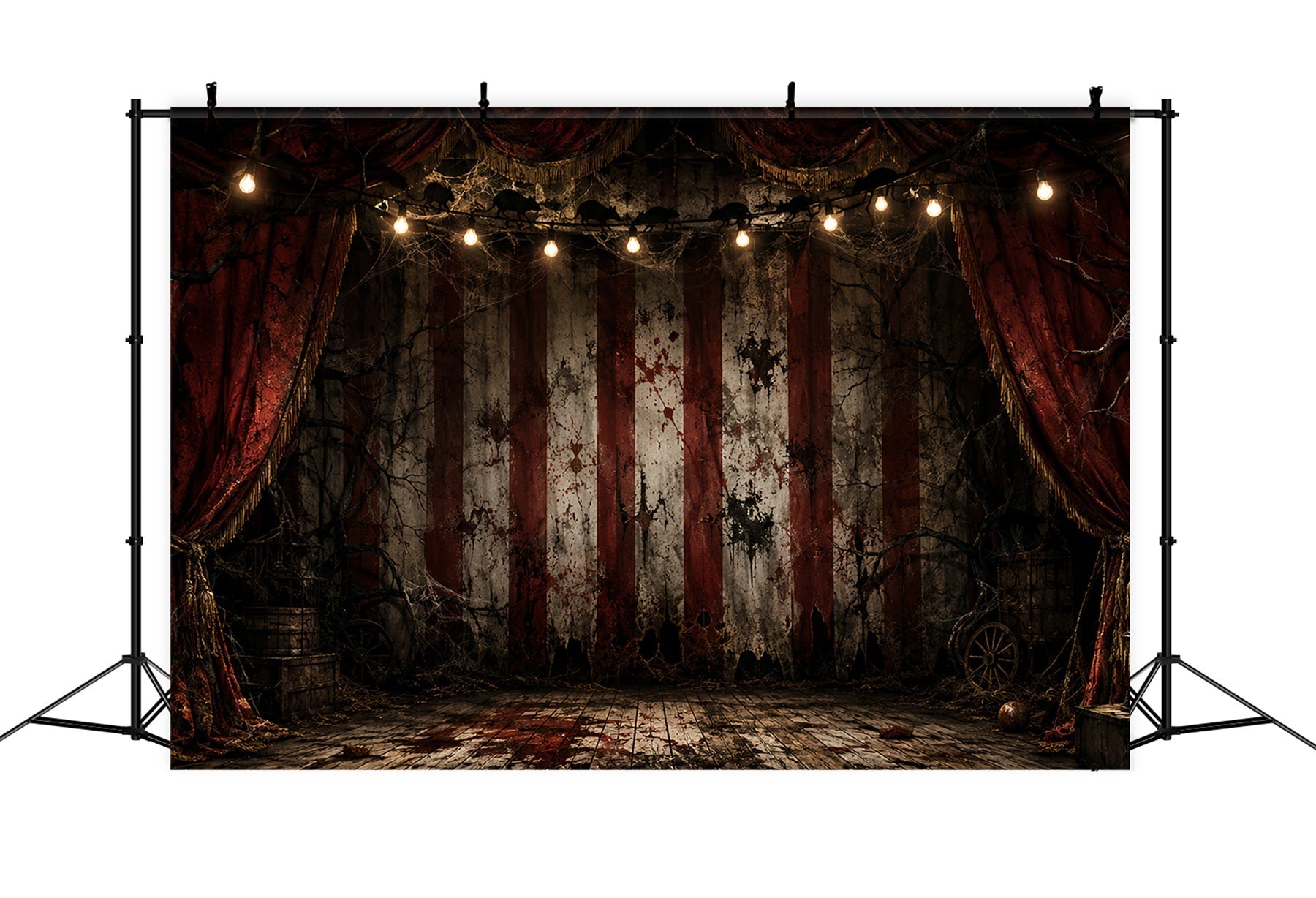 Halloween Clown Backdrop Bloody Circus Curtain Stage Halloween Fabric Backdrop UK LXX67-158